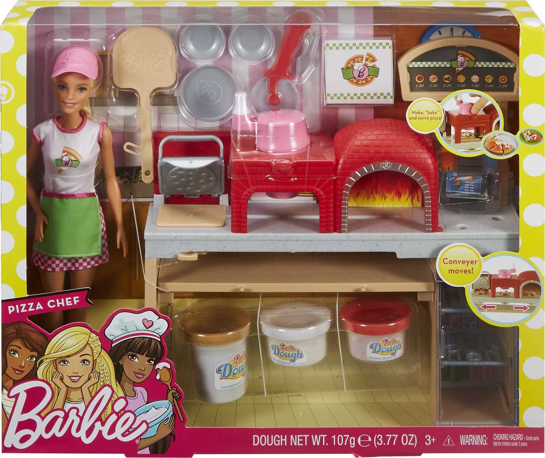 Foto 7 pulgar | Horno Playset Barbie Pizza Chef Para Muñecas Y Juguetes Con Accesorios - Venta Internacional.