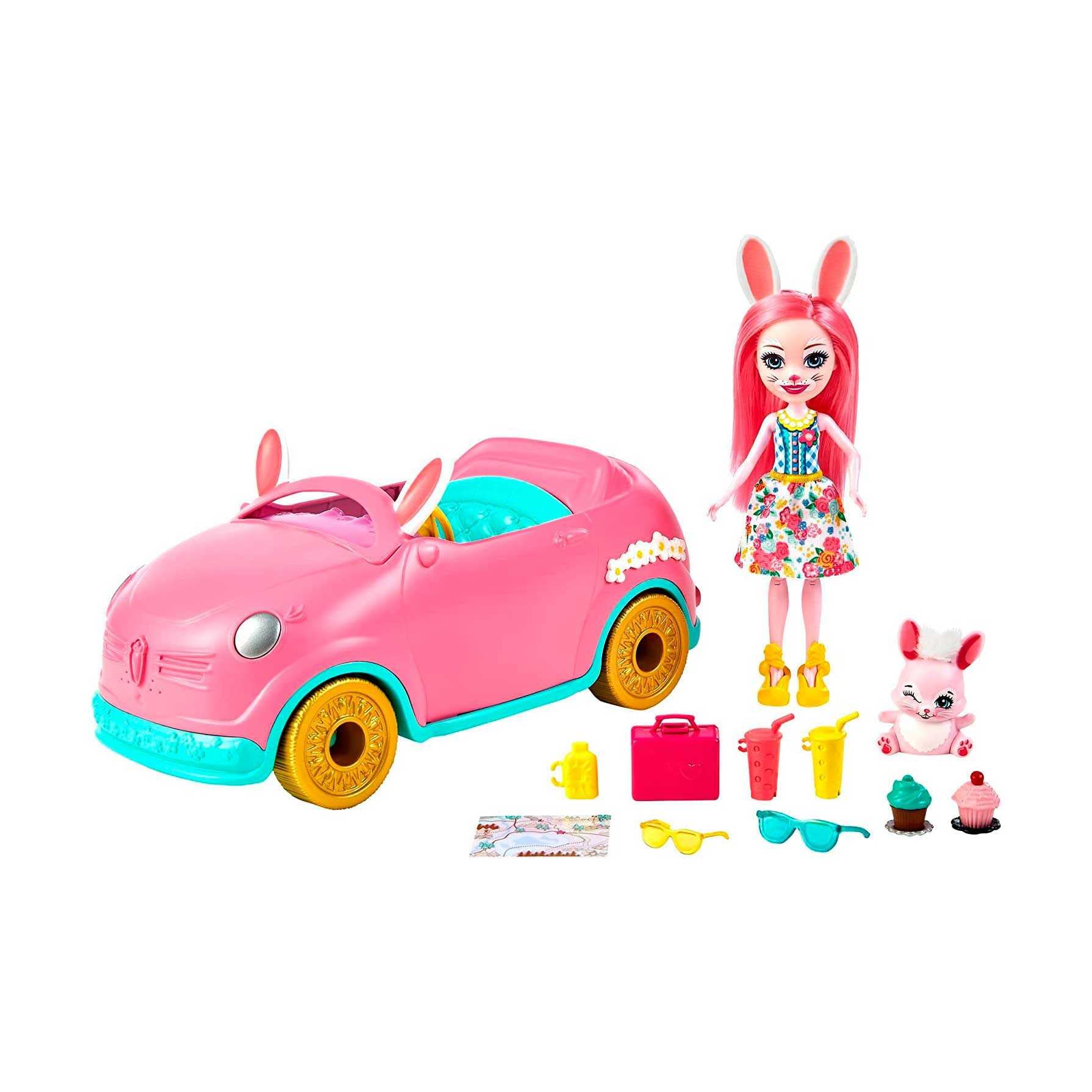 Foto 1 | Juego De 10 Unidades De Toy Car Enchantimals Bunnymobile Con Muñeca Y Conejito - Venta Internacional.
