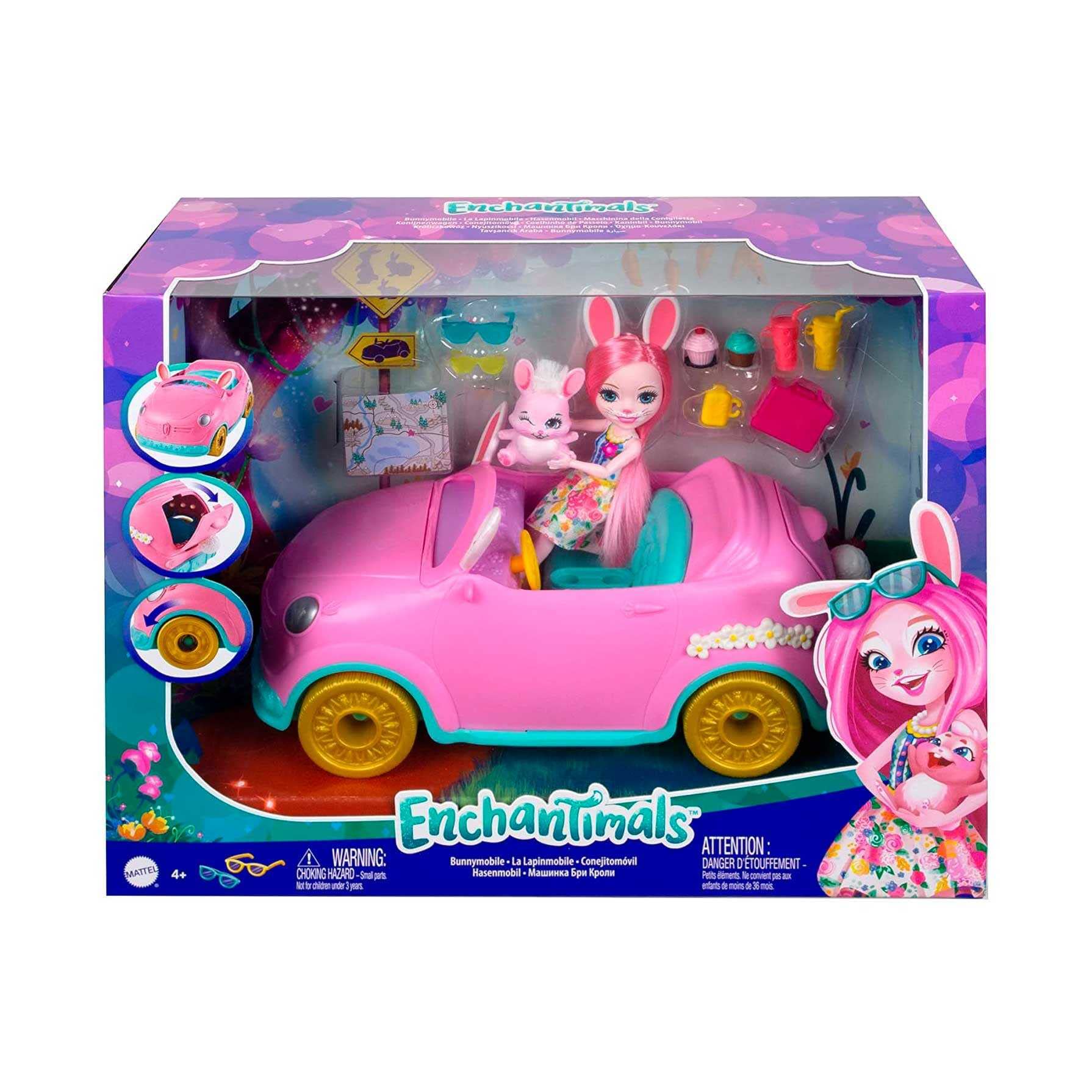 Foto 6 pulgar | Juego De 10 Unidades De Toy Car Enchantimals Bunnymobile Con Muñeca Y Conejito - Venta Internacional.