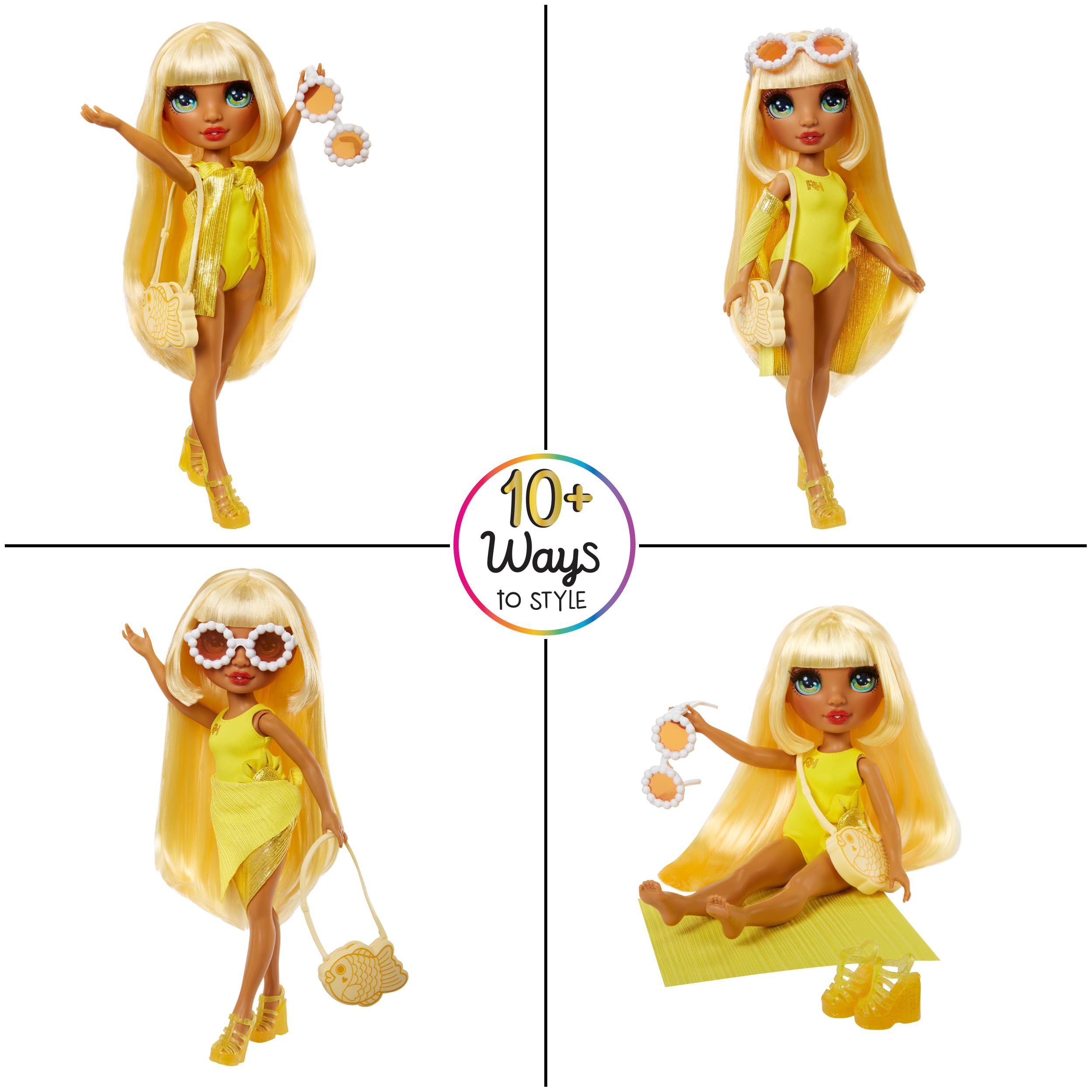 Foto 4 | Muñeca Moderna Rainbow High Swim & Style Sunny Yellow De 11 Pulgadas - Venta Internacional.