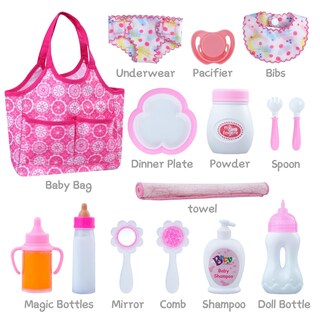 Foto 2 | Set De Alimentación Para Muñecas Babeside Con Bolsa De Pañales, Biberones, 15 Unidades - Venta Internacional.
