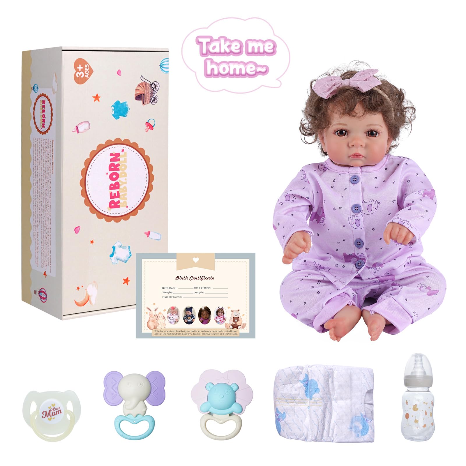 Foto 8 pulgar | Muñeca Reborn Babeside Relike Girl De 43 Cm Con Accesorio - Venta Internacional.