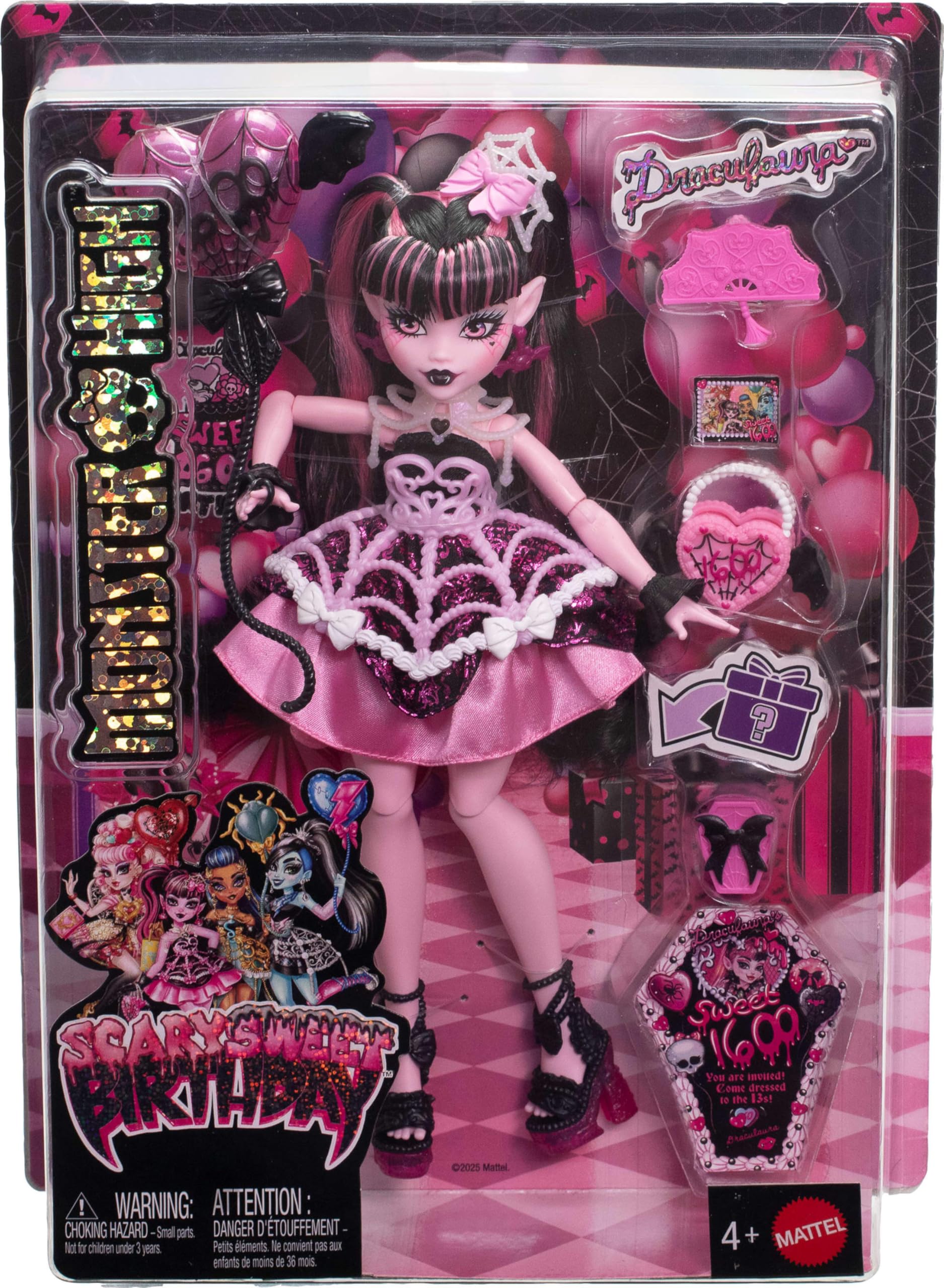 Foto 7 pulgar | Doll Monster High Scary Sweet Birthday Draculaura Con Acceso. - Venta Internacional.