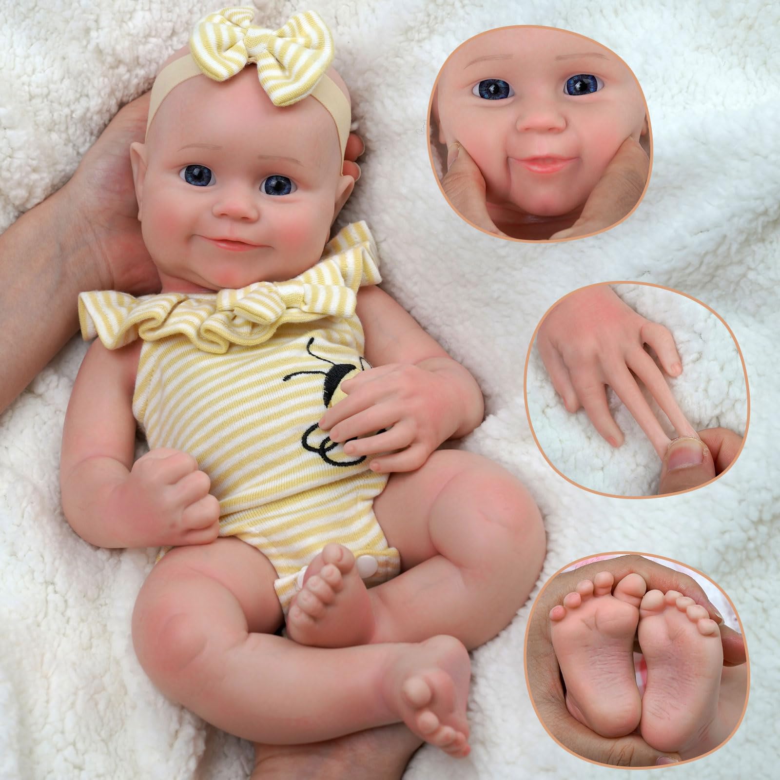 Foto 3 pulgar | Muñeca Reborn Jizhi De Cuerpo Completo De Silicona, 40 Cm, 2,6 Kg, Con Acc - Venta Internacional.