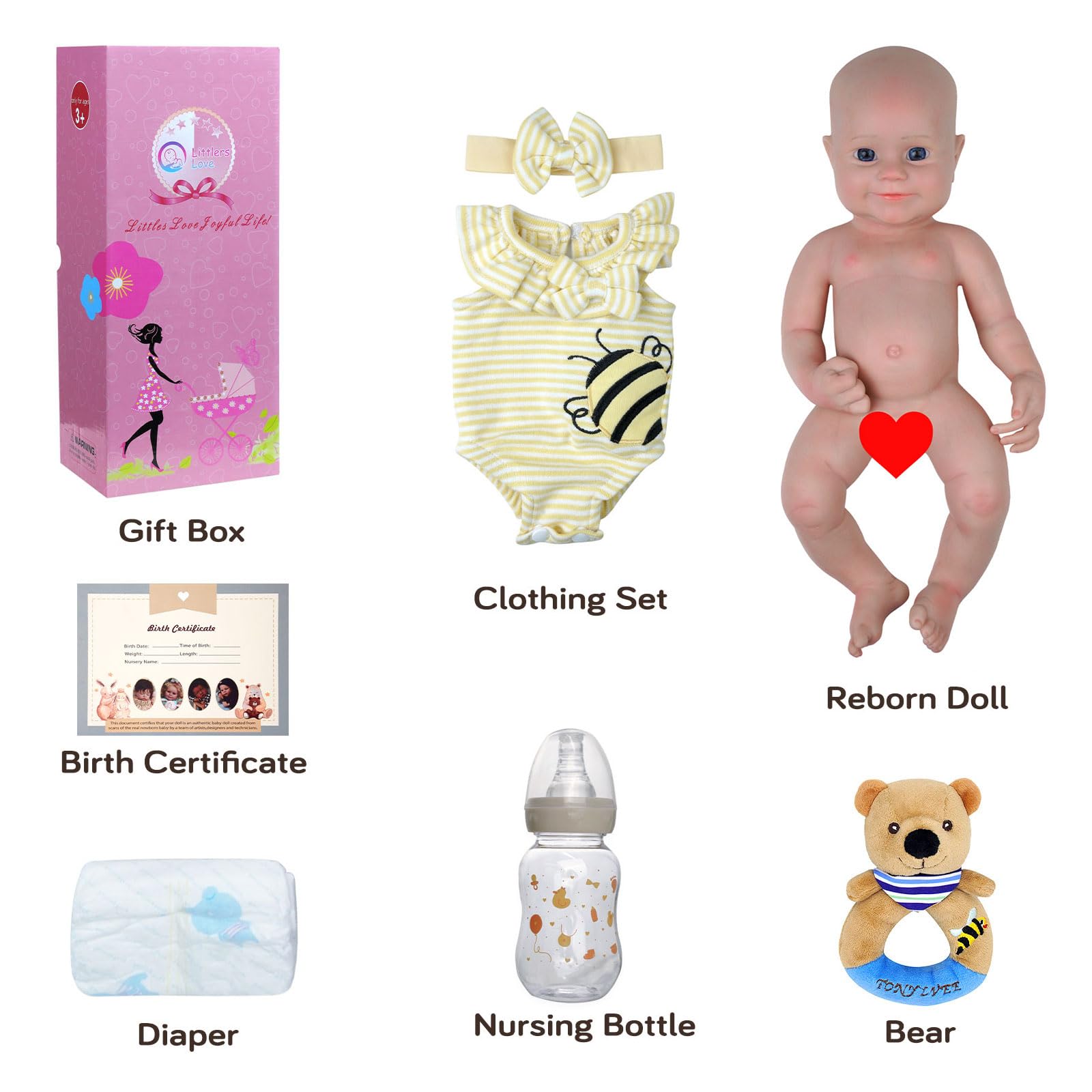 Foto 6 | Muñeca Reborn Jizhi De Cuerpo Completo De Silicona, 40 Cm, 2,6 Kg, Con Acc - Venta Internacional.
