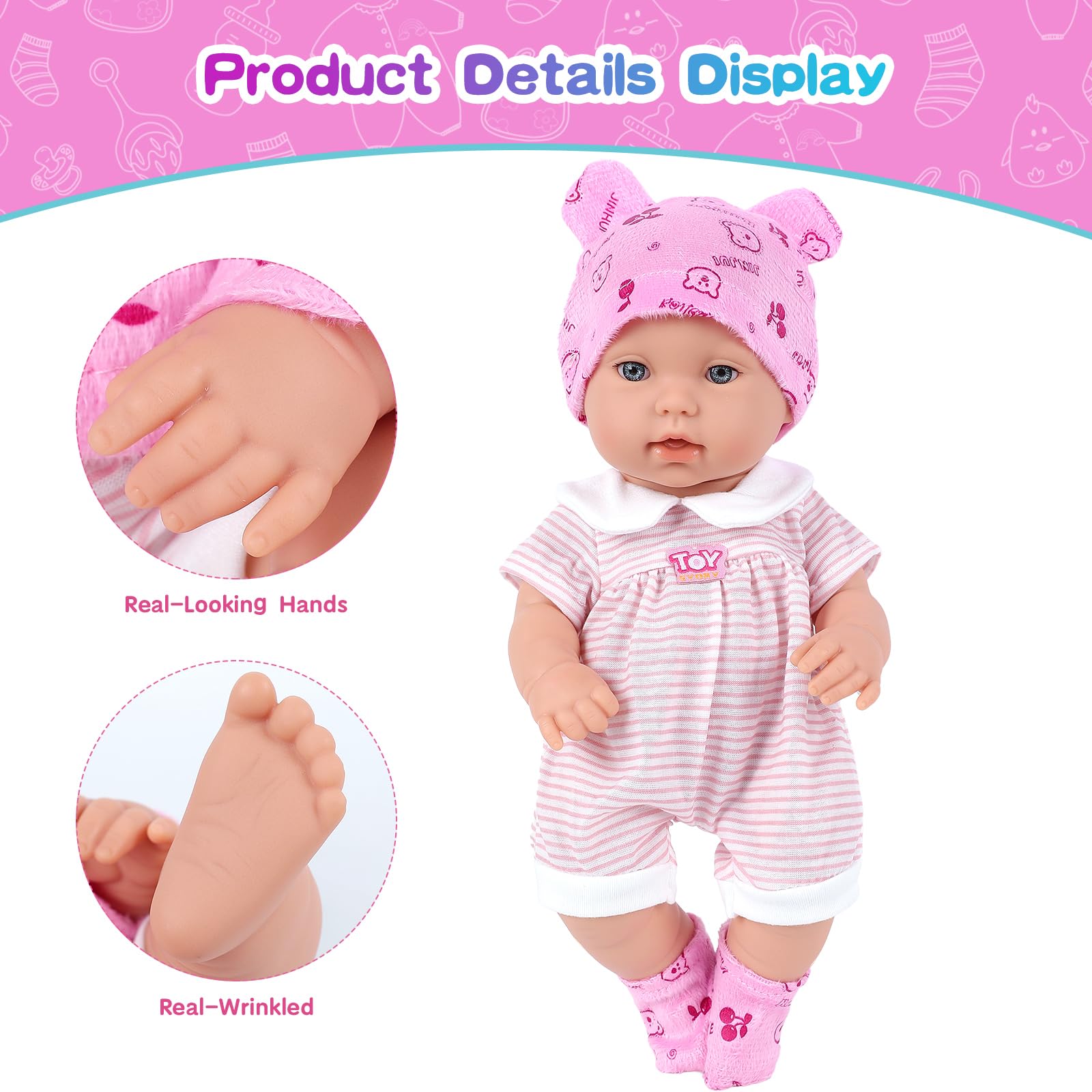Foto 6 pulgar | Set De Juego Baby Doll Xfeyue De 30 Cm Con Ropa Para Muñecas Reborn Y Accesorios - Venta Internacional.