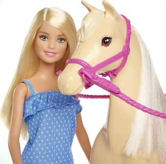Foto 3 | Conjunto De Muñecas Barbie Blonde Fashion Con Traje De Montar A Caballo - Venta Internacional.