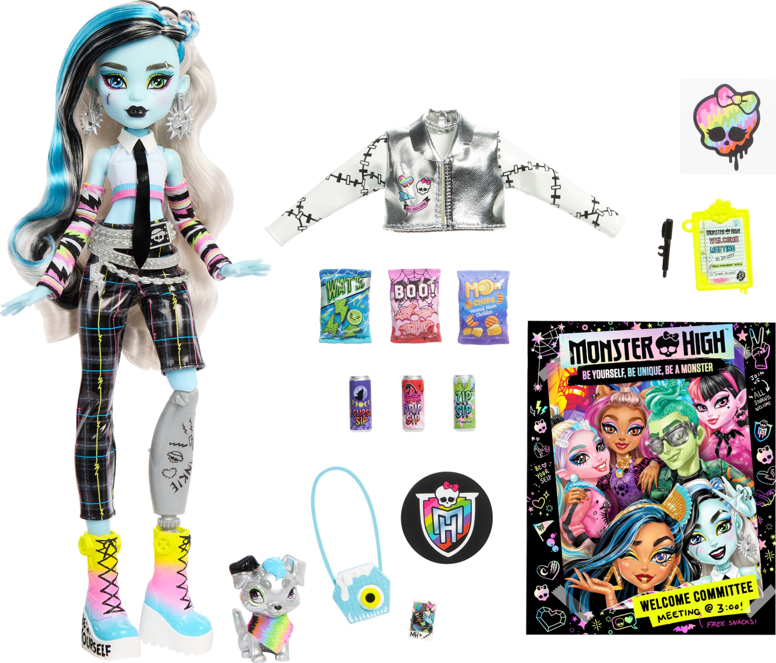 Foto 7 pulgar | Comité De Bienvenida De Frankie Stein De Doll Monster High Con 15 Acc - Venta Internacional.
