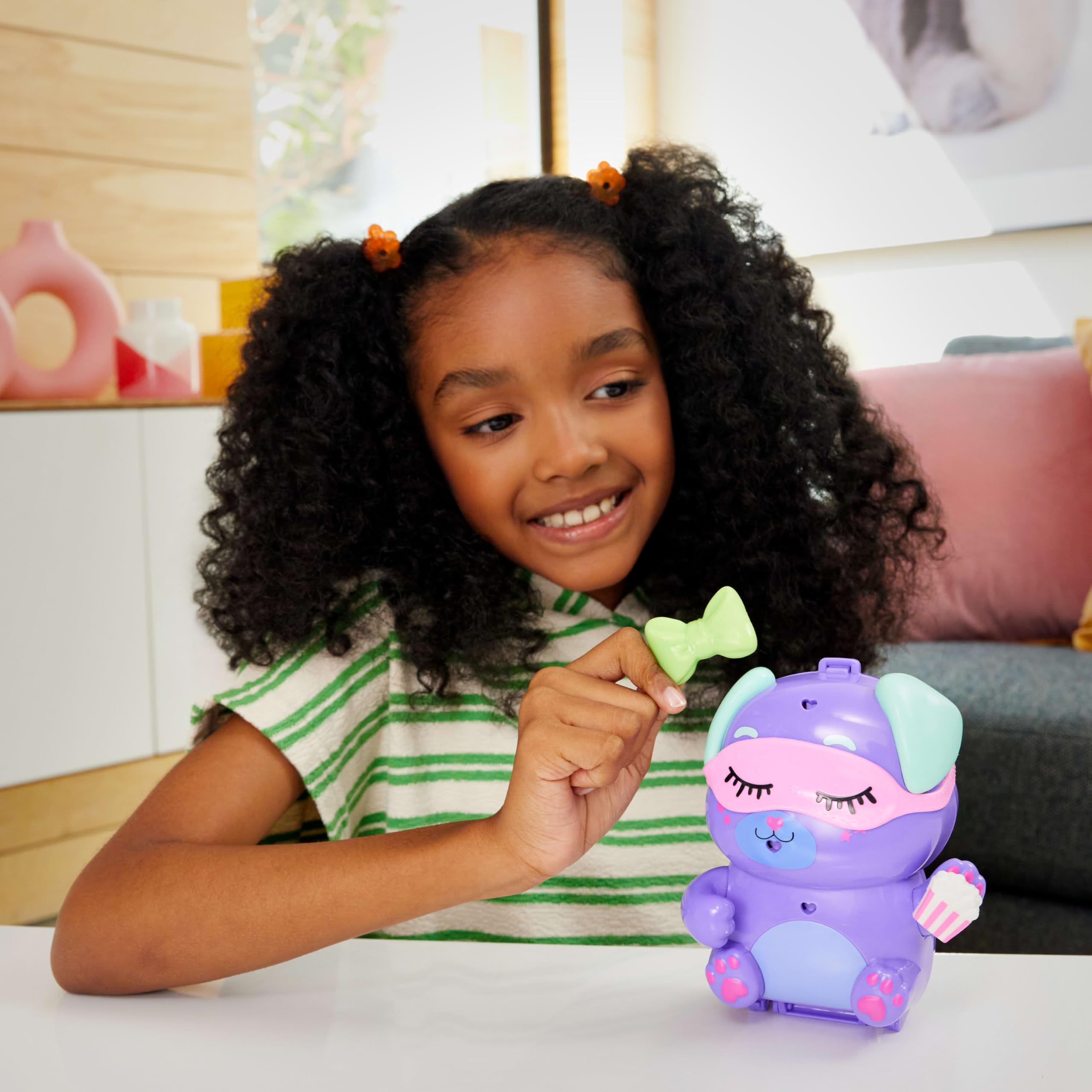 Foto 3 pulgar | Playset Polly Pocket Sleepover Puppy Con 1 Micromuñeca Y Mascotas - Venta Internacional.