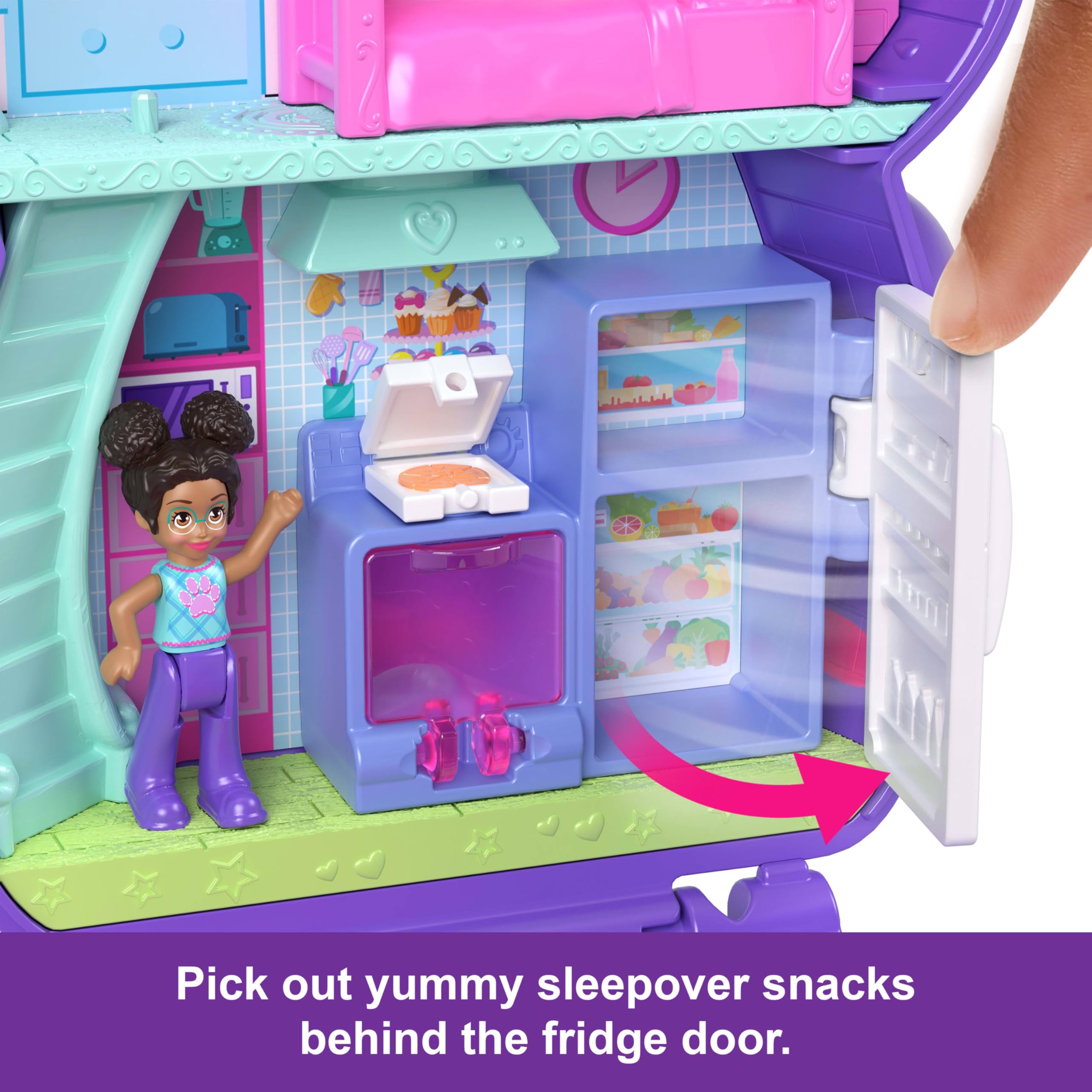Foto 5 pulgar | Playset Polly Pocket Sleepover Puppy Con 1 Micromuñeca Y Mascotas - Venta Internacional.