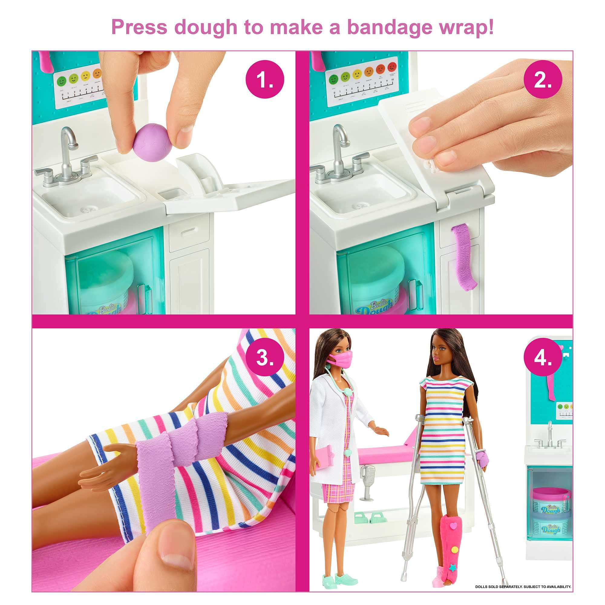 Foto 5 pulgar | Playset Barbie Careers Fast Cast Clinic Con Morena Doctora - Venta Internacional.