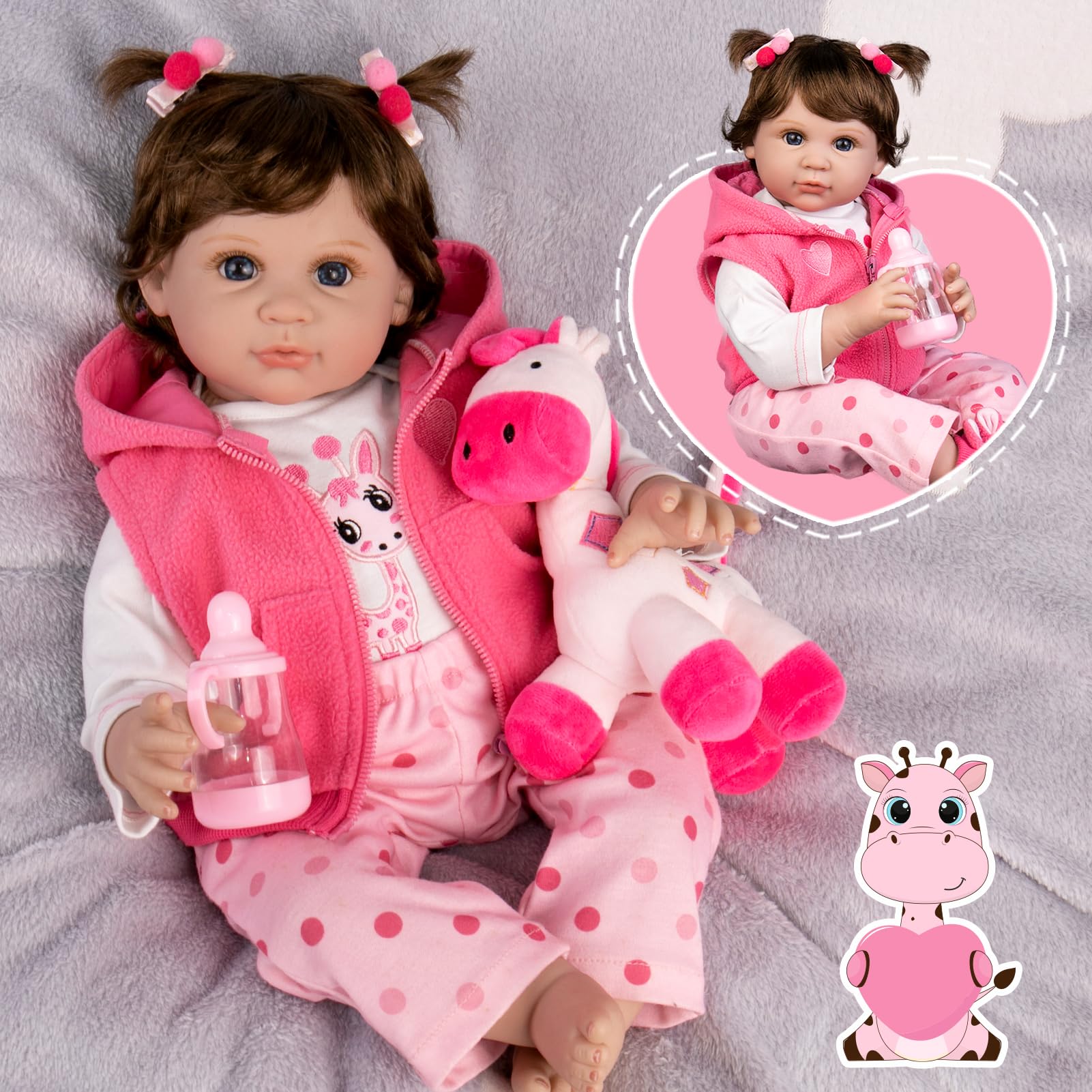 Foto 5 pulgar | Muñeca Reborn Aori Realista Para Niña Recién Nacida De 55 Cm - Venta Internacional.