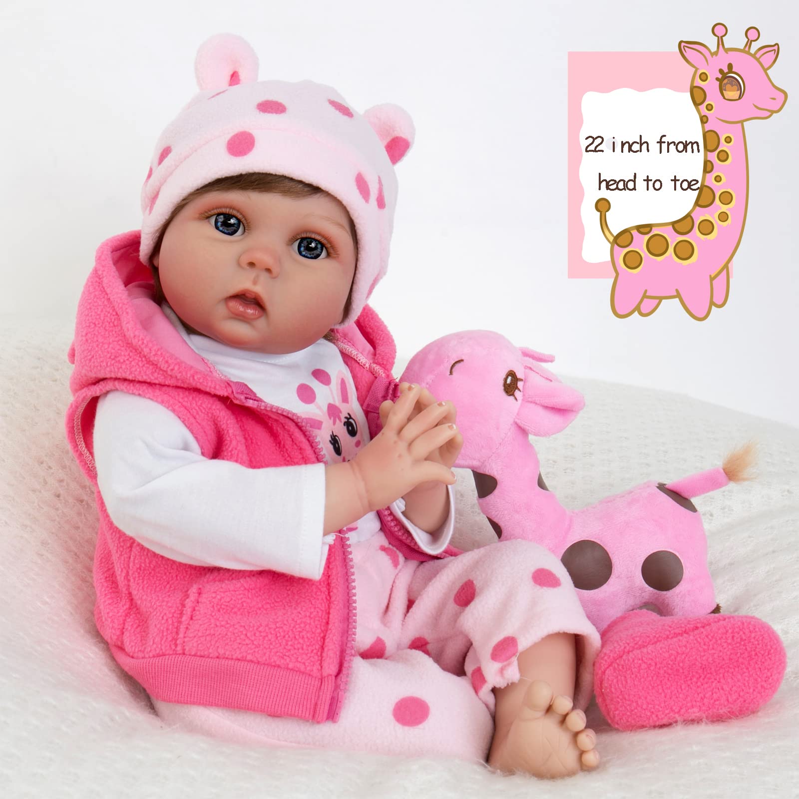Foto 3 pulgar | Muñeca Reborn Aori, Realista, De 22 Pulgadas, Para Niña Recién Nacida Con Juguete - Venta Internacional.