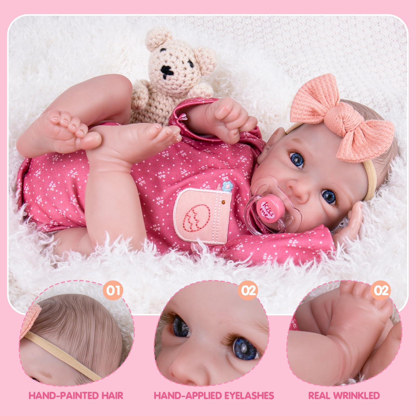 Foto 5 | Muñeca Reborn Aori Realista, 50 Cm, Con Accesorios - Venta Internacional.