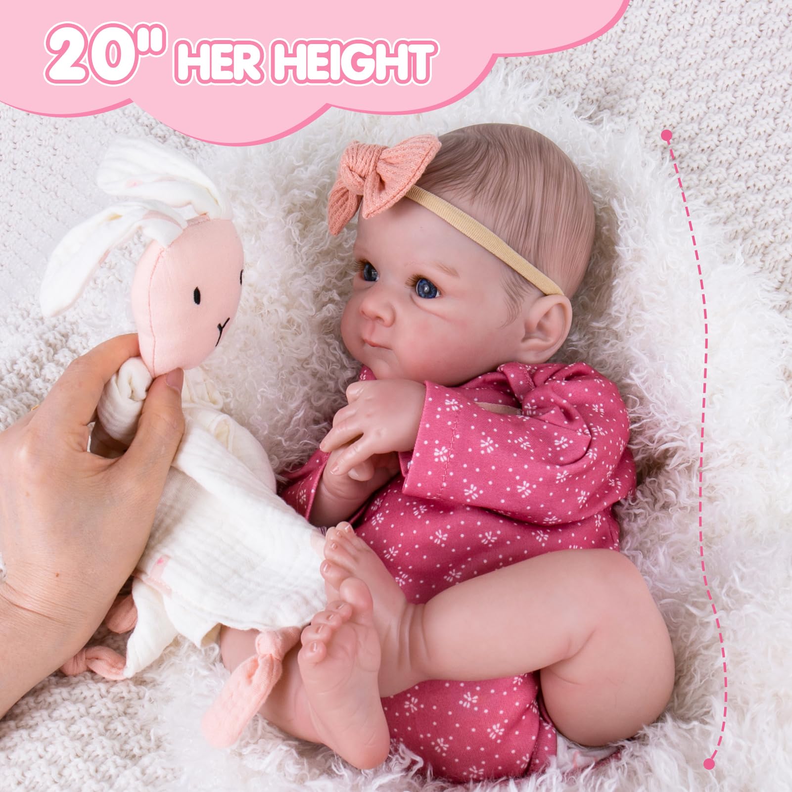 Foto 6 | Muñeca Reborn Aori Realista, 50 Cm, Con Accesorios - Venta Internacional.