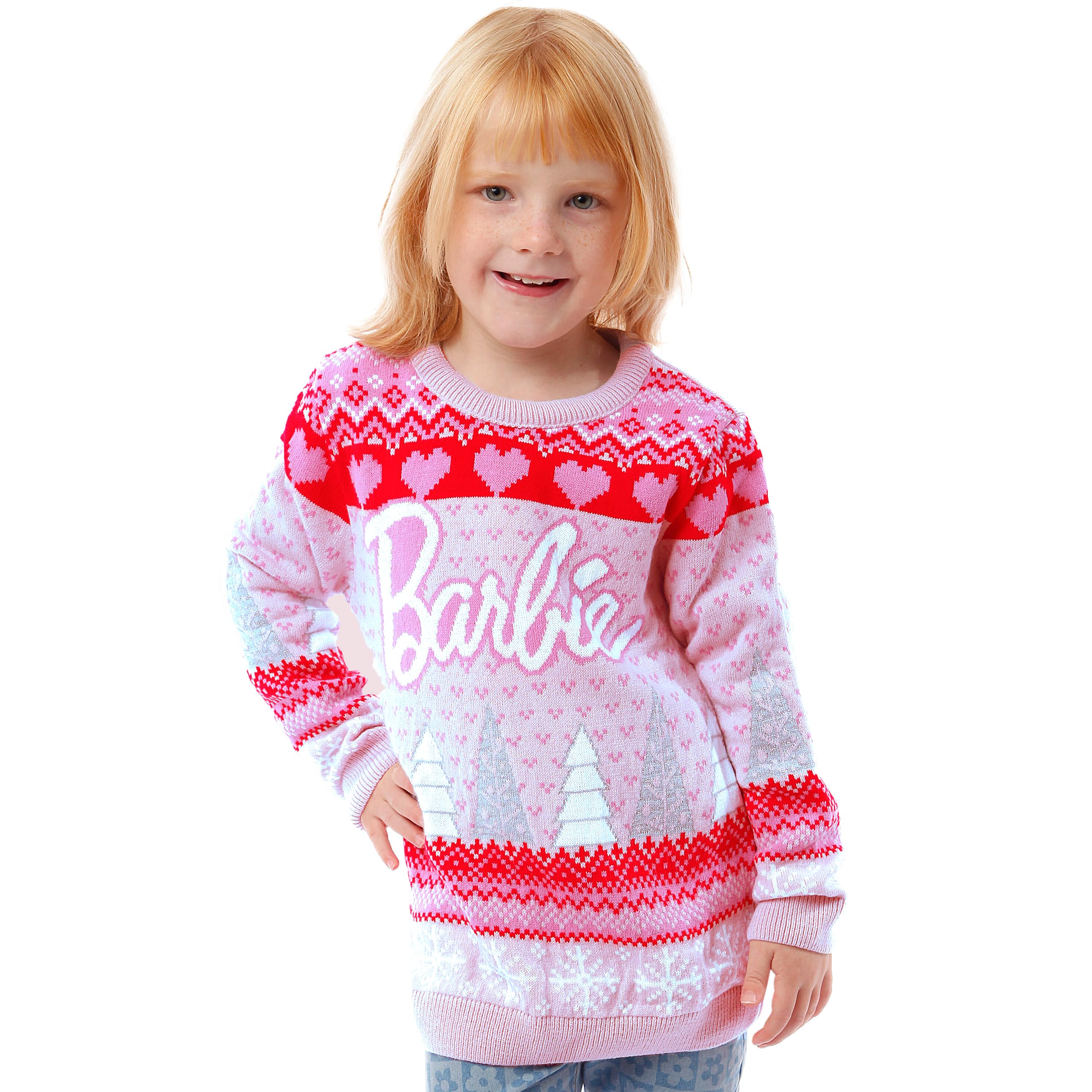 Foto 2 | Jersey Navideño Barbie Girls Rosa 10 Años - Venta Internacional.