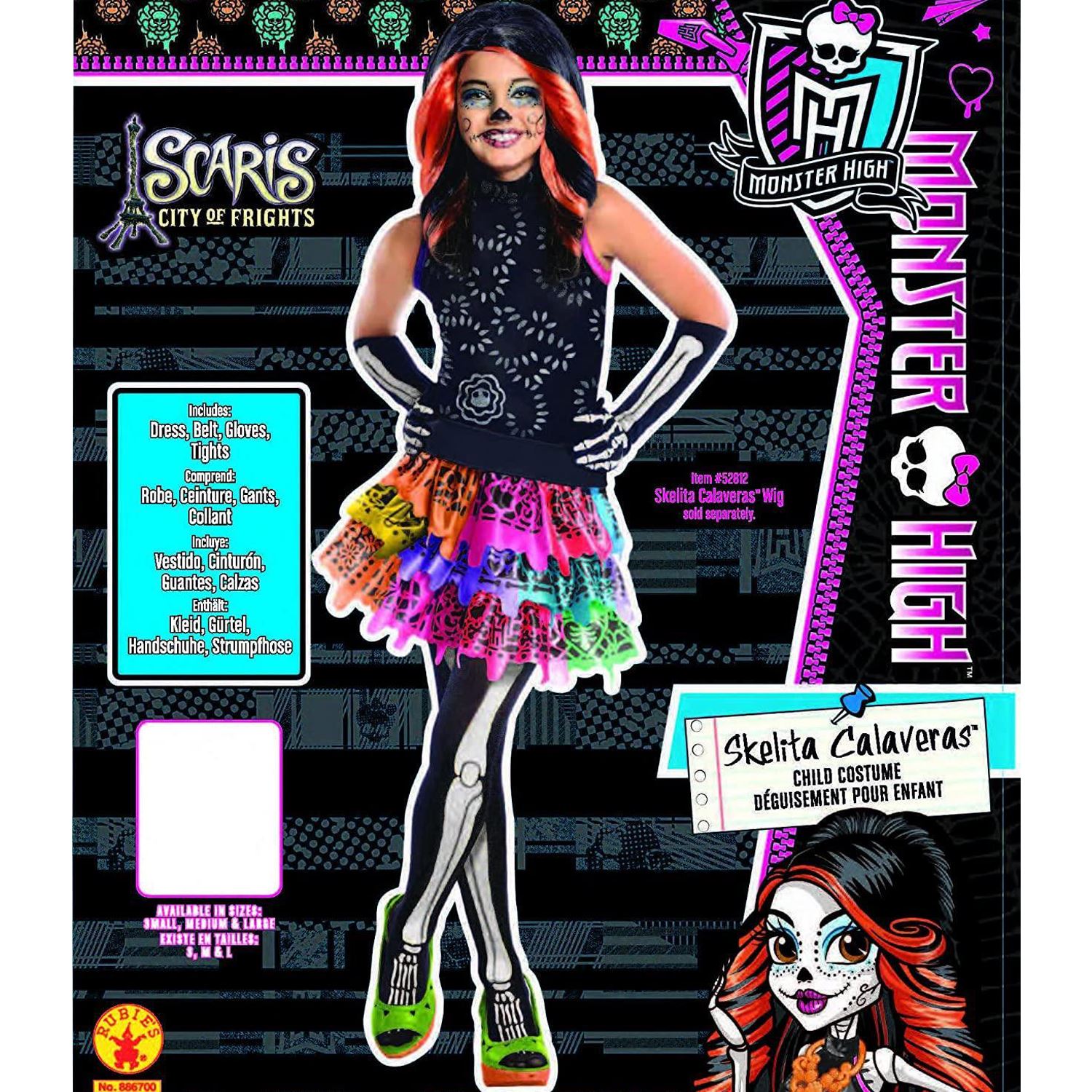 Foto 3 pulgar | Disfraz Rubie's Monster High Skelita Calaveras Para Niña, Talla L - Venta Internacional.