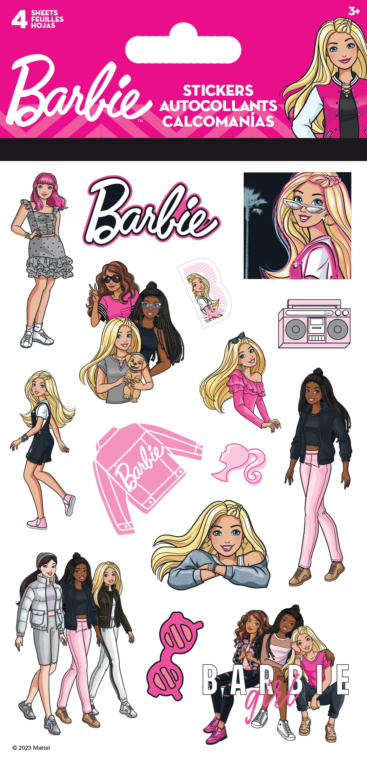 Foto 1 | Stickers Trends International Para Barbie, 4 Hojas Con 2 Diseños - Venta Internacional.