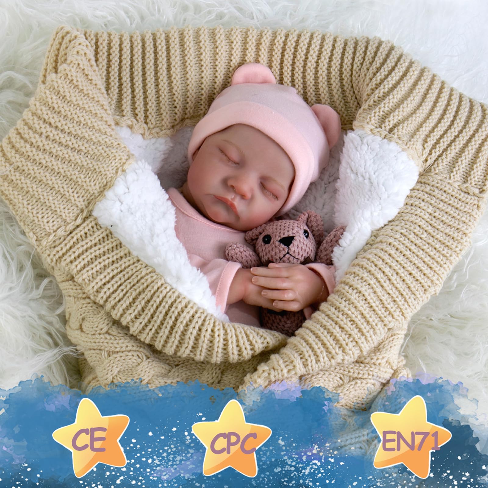 Foto 7 pulgar | Muñeca Reborn Aori Realista Para Recién Nacida, Niña Dormida, 45 Cm - Venta Internacional.