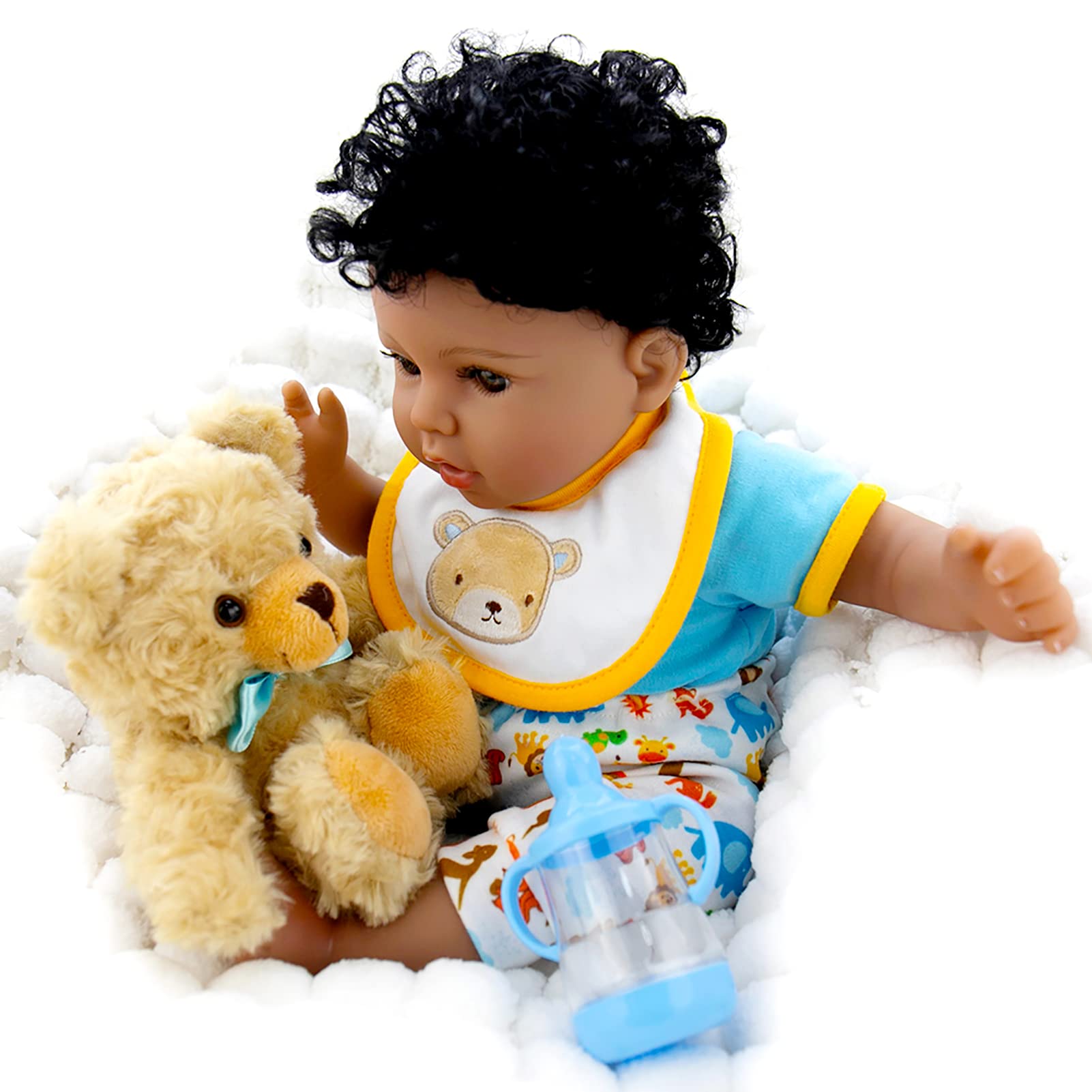 Foto 6 pulgar | Juego De Cama Reborn Baby Doll Aori Black De 18 Pulgadas Para Niño Con Portabebé - Venta Internacional.