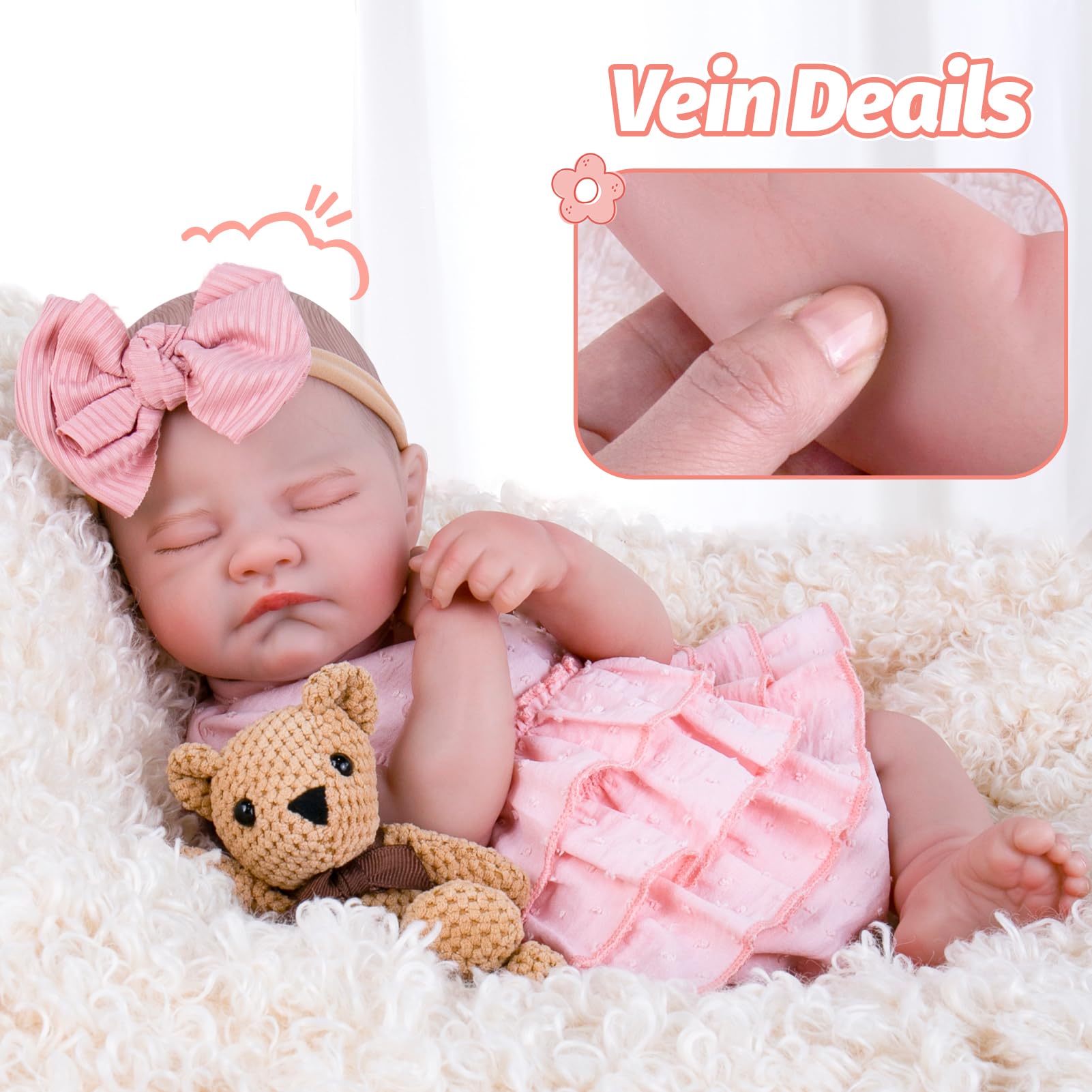 Foto 5 pulgar | Muñeca Reborn Aori Realista, Realista, 50 Cm, Para Niña Dormida - Venta Internacional.