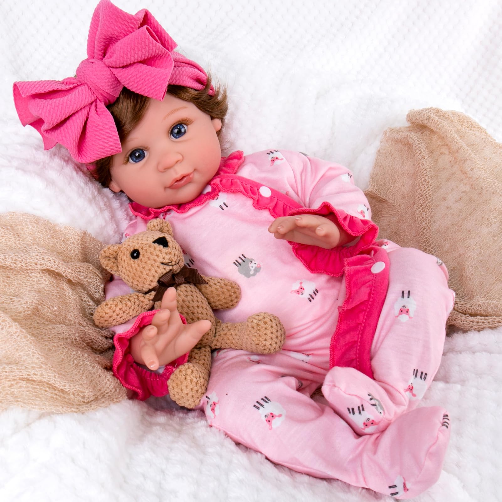 Foto 2 pulgar | Muñeca Reborn Aori Realista Para Niña Realista De 22 Pulgadas Con Accesorios - Venta Internacional.