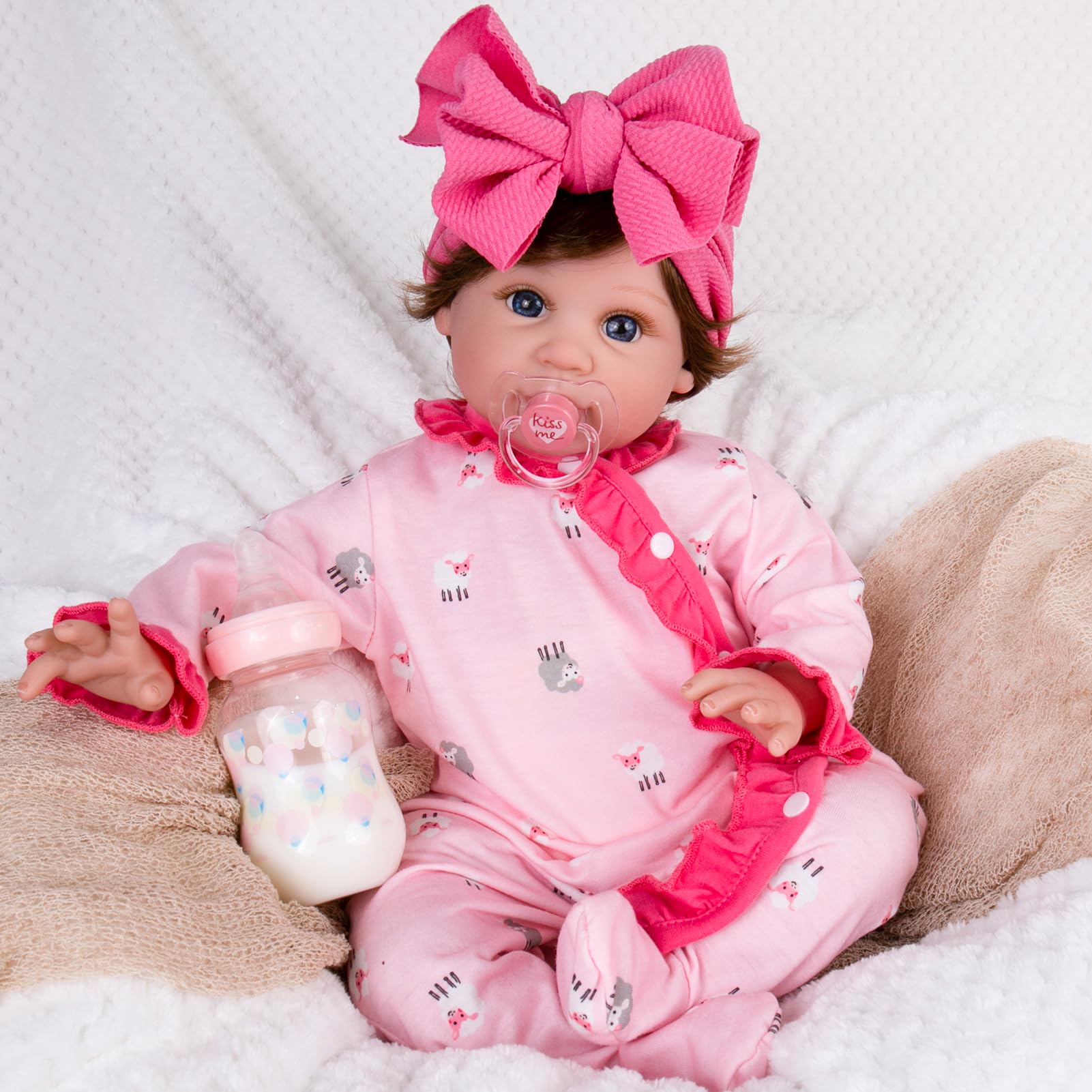 Foto 2 | Muñeca Reborn Aori Realista Para Niña Realista De 22 Pulgadas Con Accesorios - Venta Internacional.