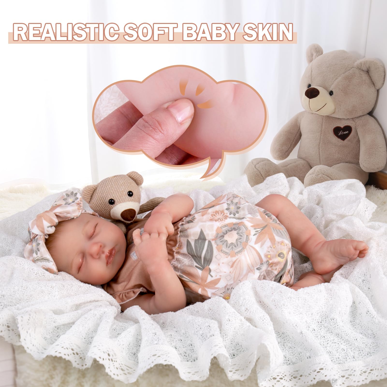 Foto 4 pulgar | Muñeca Reborn Aori Realista, Realista, 50 Cm, Recién Nacida - Venta Internacional.