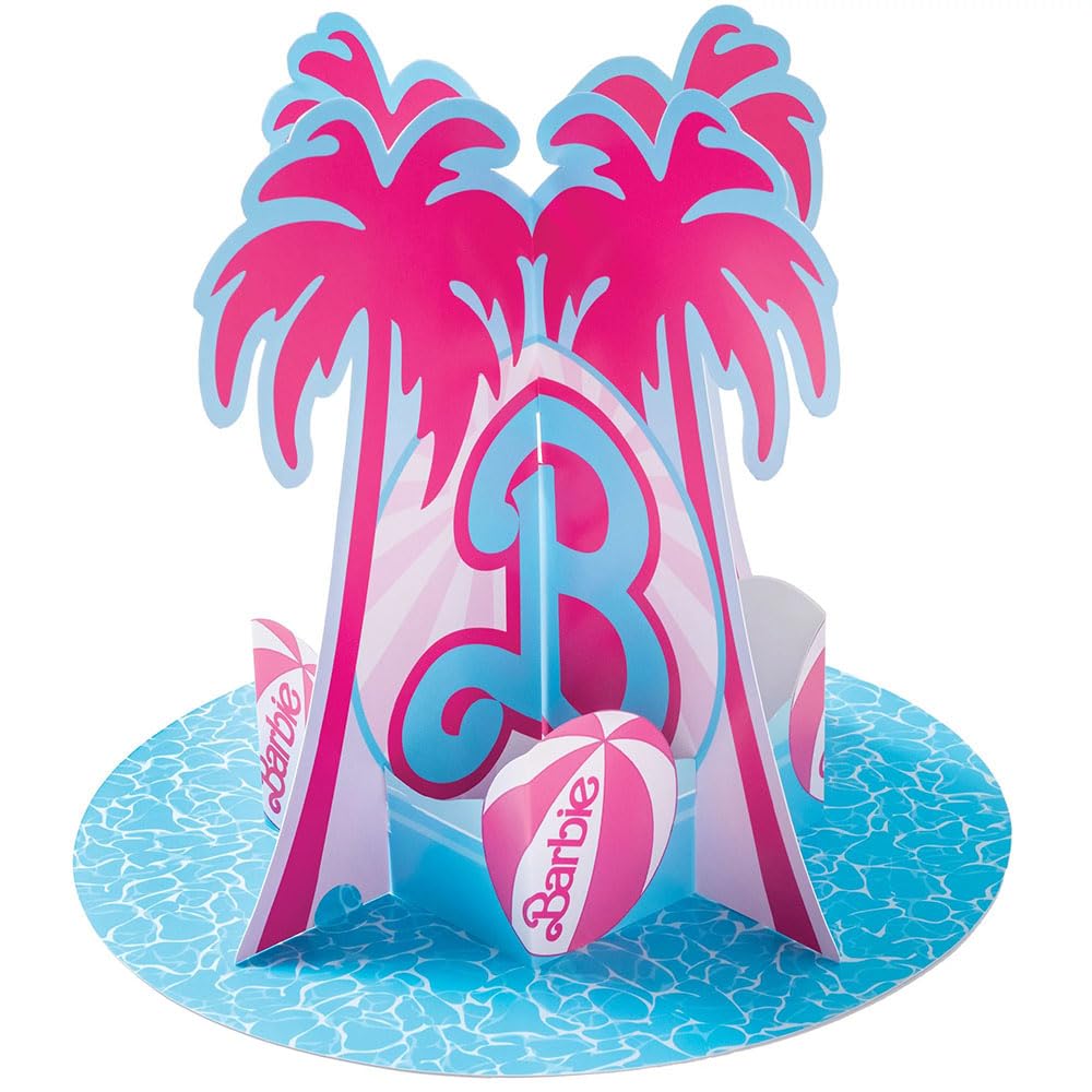 Foto 1 | Centro De Mesa Amscan Malibu Barbie Pop-up Para Fiesta De Cumpleaños - Venta Internacional.