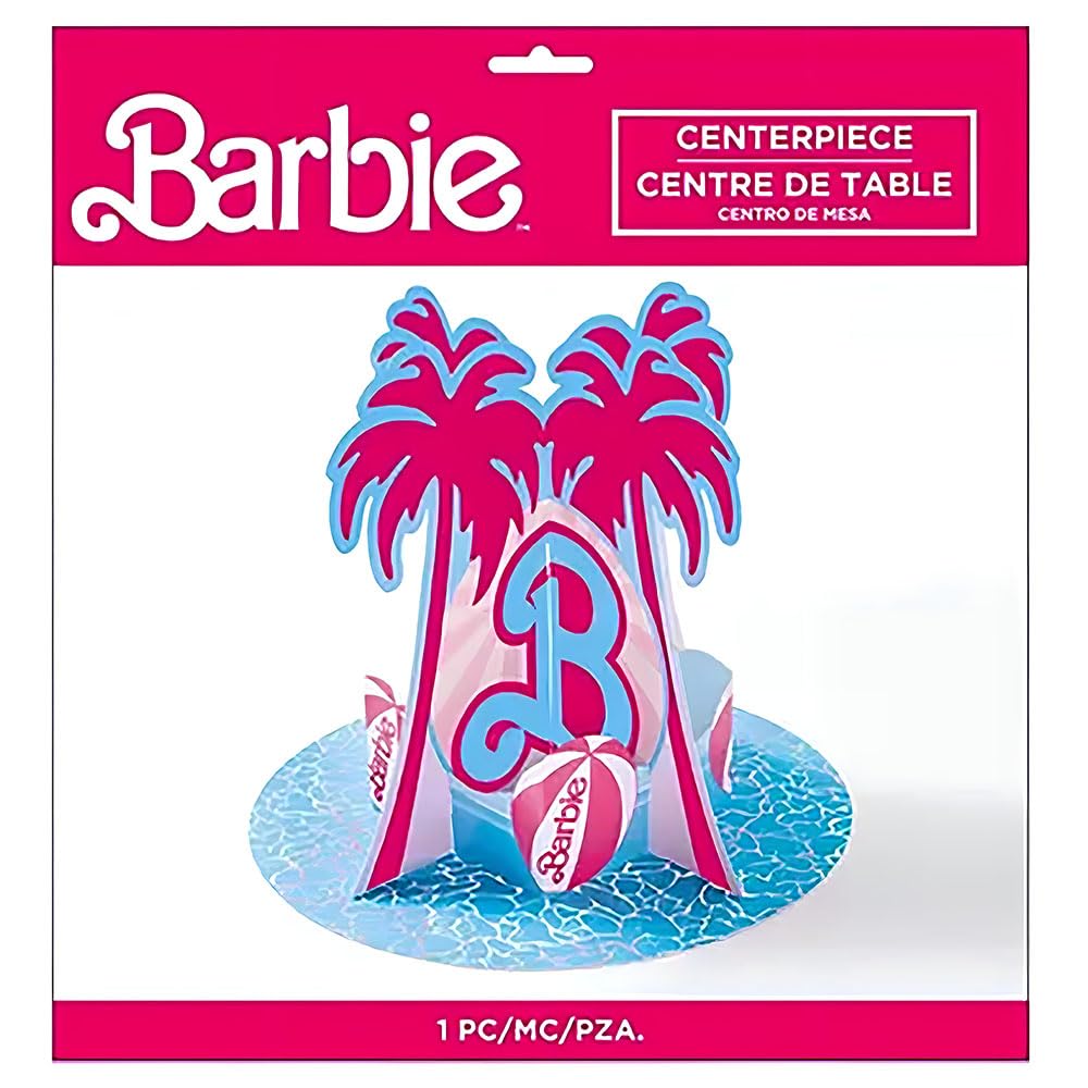 Foto 3 pulgar | Centro De Mesa Amscan Malibu Barbie Pop-up Para Fiesta De Cumpleaños - Venta Internacional.
