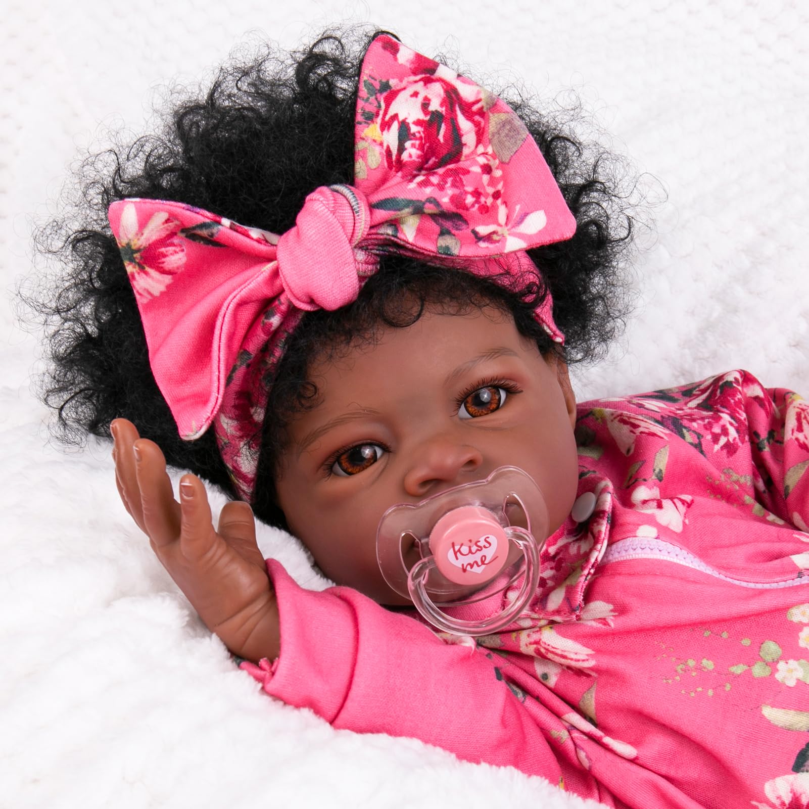 Foto 2 | Muñeca Reborn Aori, Realista, Negra, 50 Cm Con Accesorios - Venta Internacional.