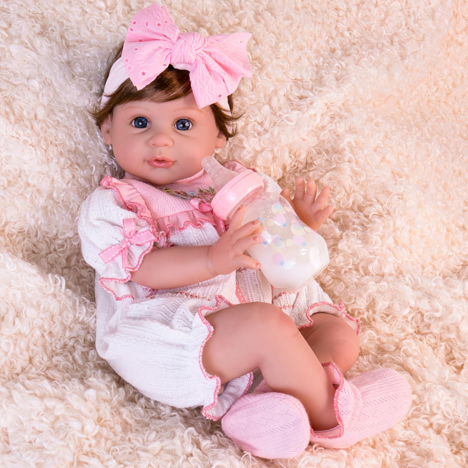 Foto 3 pulgar | Muñeca Reborn Aori Realista De 55 Cm Con Accesorios - Venta Internacional.