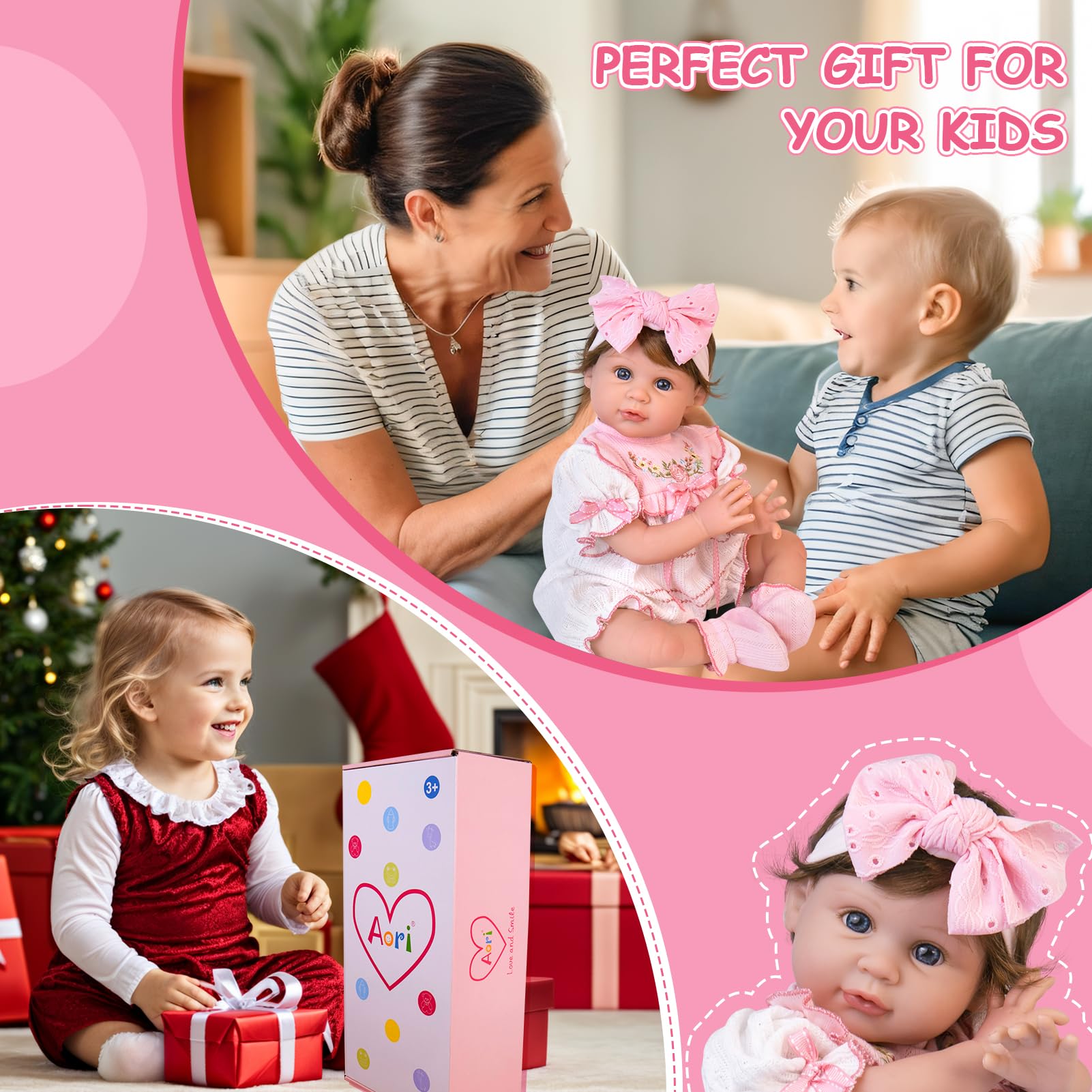 Foto 4 pulgar | Muñeca Reborn Aori Realista De 55 Cm Con Accesorios - Venta Internacional.