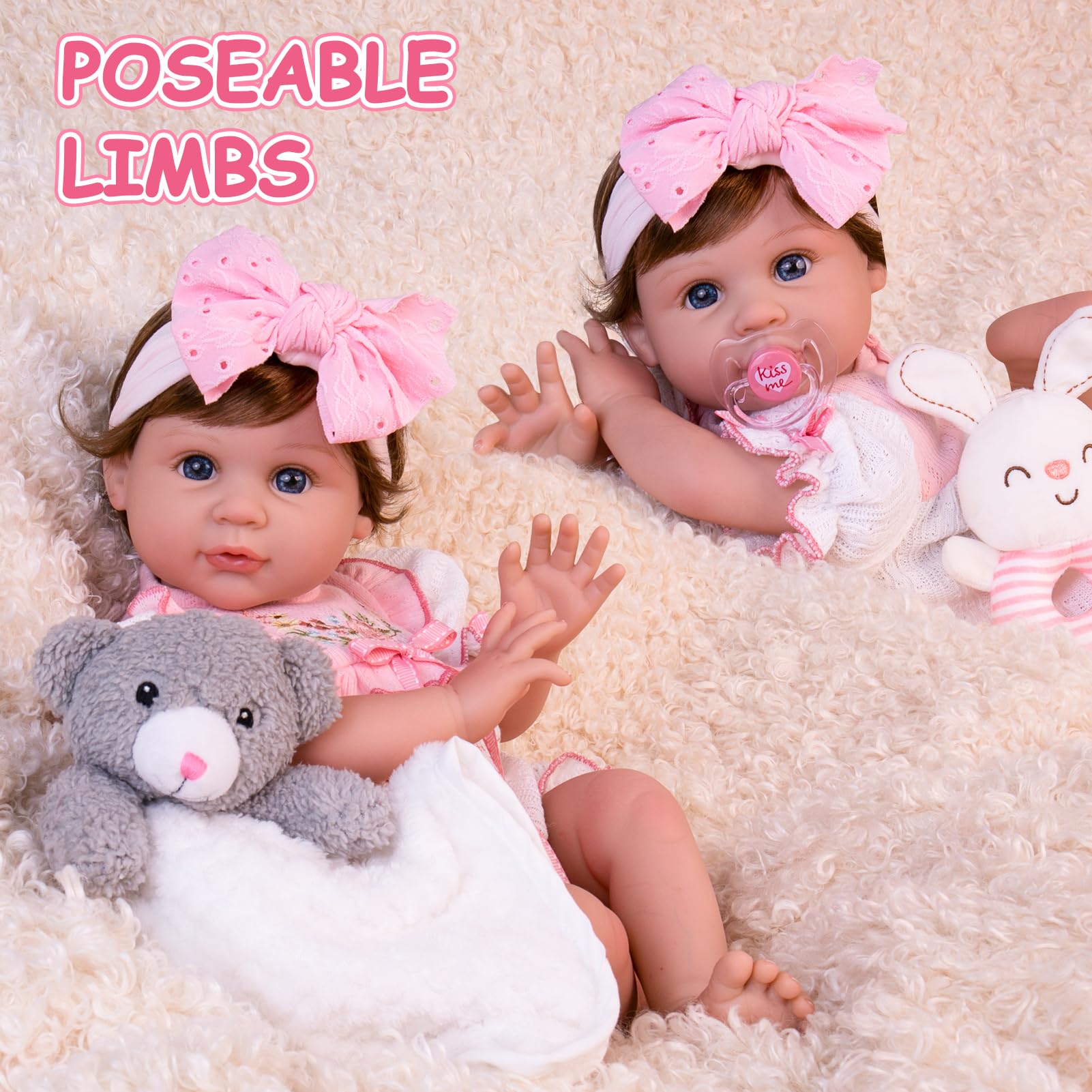 Foto 5 pulgar | Muñeca Reborn Aori Realista De 55 Cm Con Accesorios - Venta Internacional.