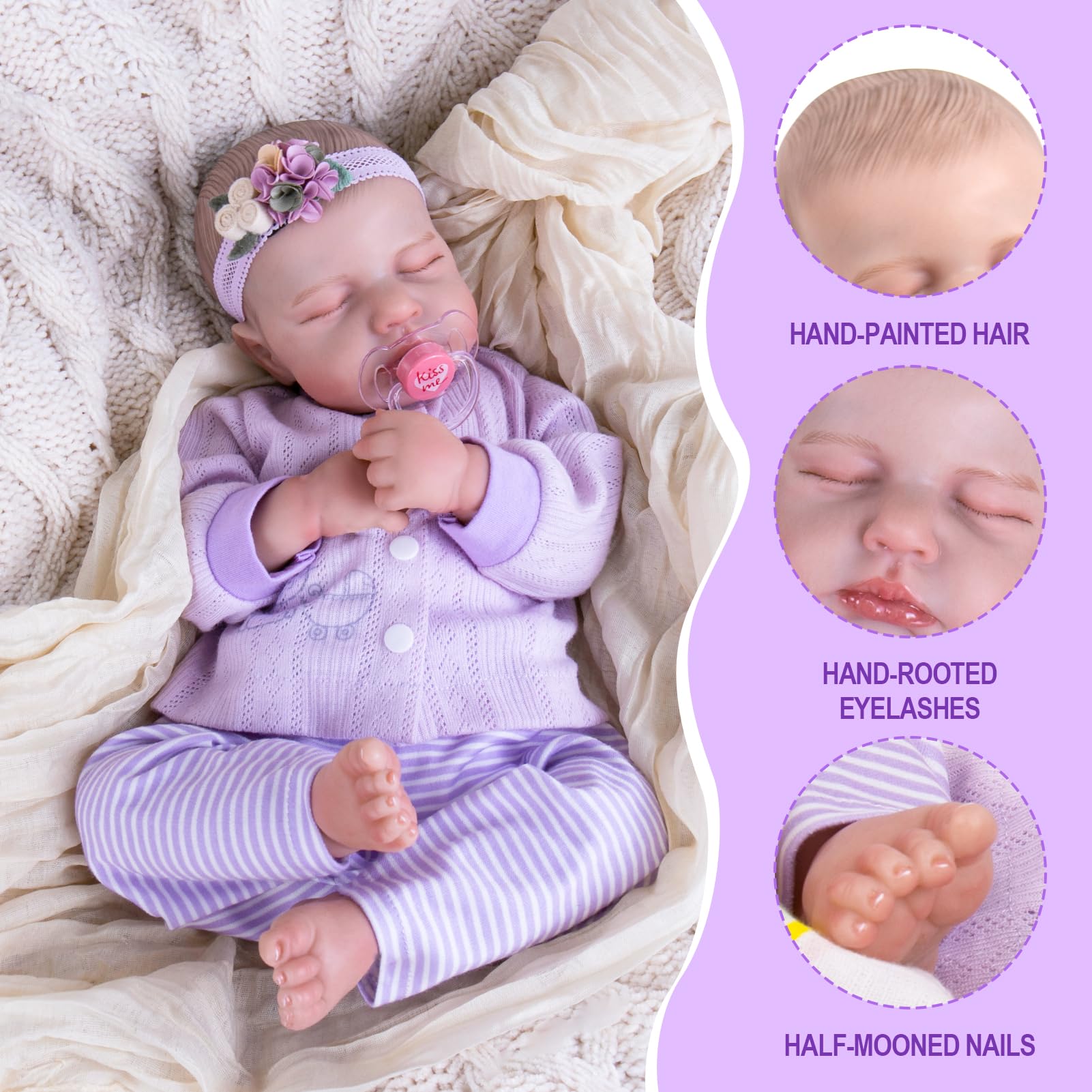 Foto 8 pulgar | Muñeca Reborn Aori Realista, Realista, 50 Cm, Con Kit De Alimentación - Venta Internacional.