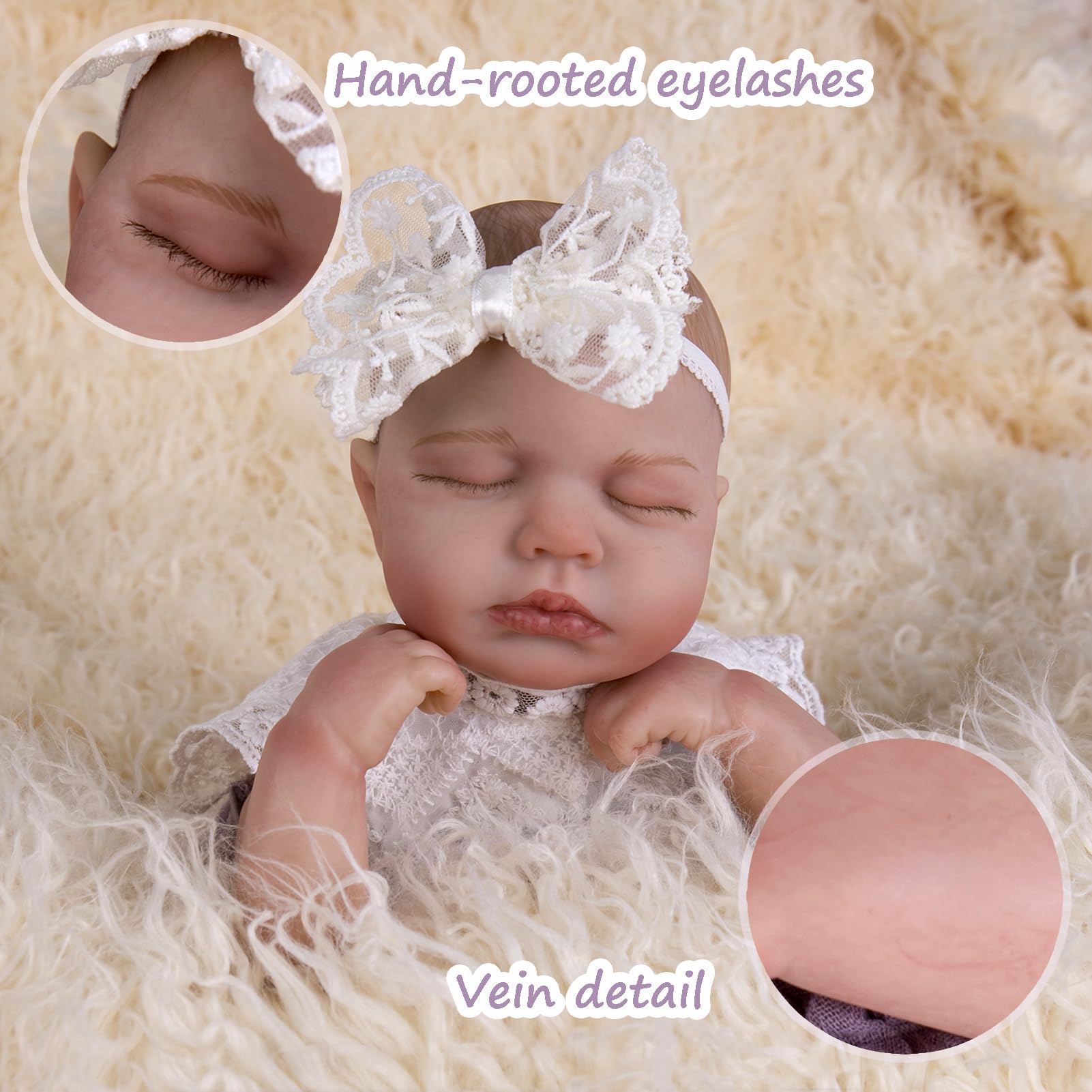 Foto 4 pulgar | Muñeca Reborn Aori Realista, Realista, 50 Cm, Para Niña Dormida - Venta Internacional.