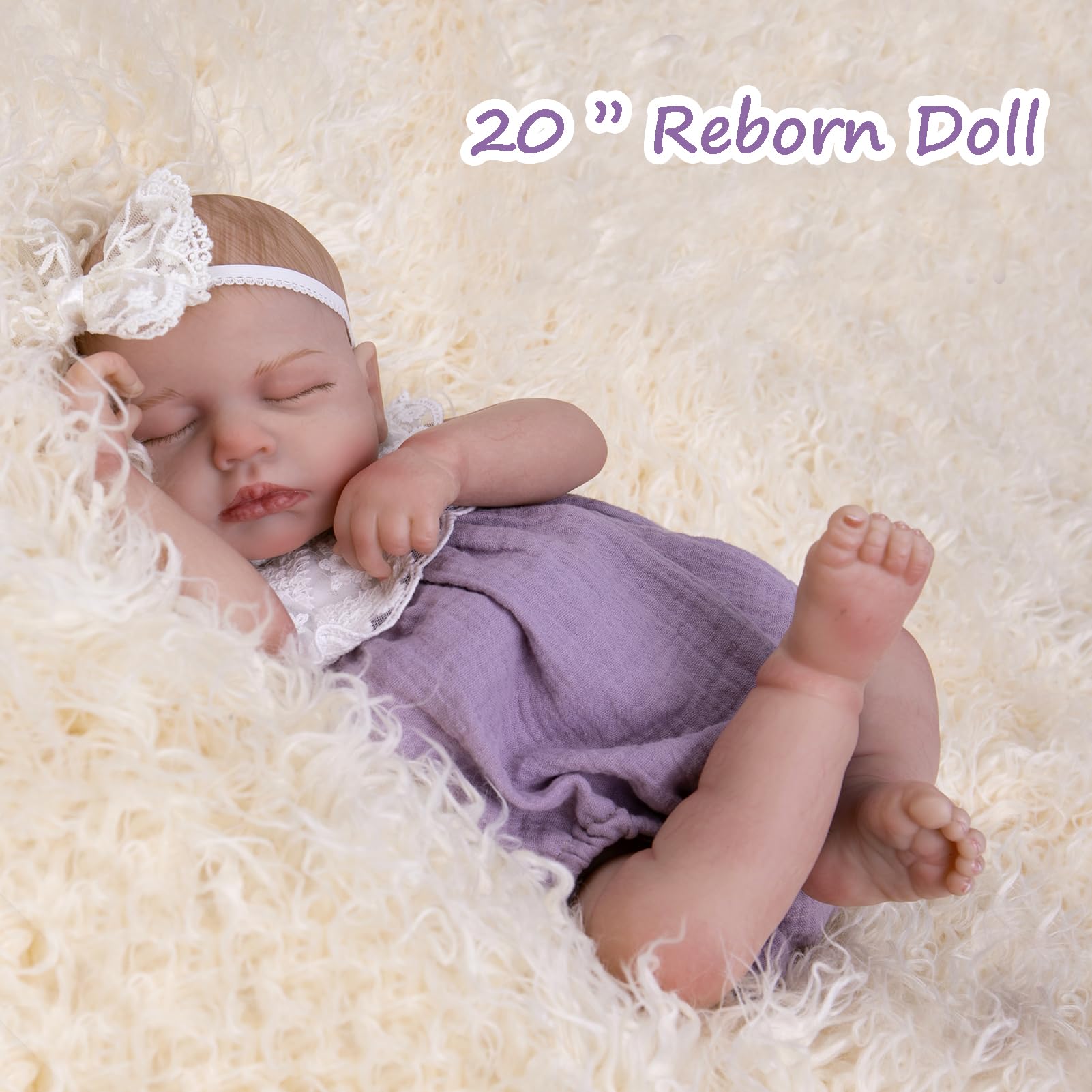 Foto 7 pulgar | Muñeca Reborn Aori Realista, Realista, 50 Cm, Para Niña Dormida - Venta Internacional.