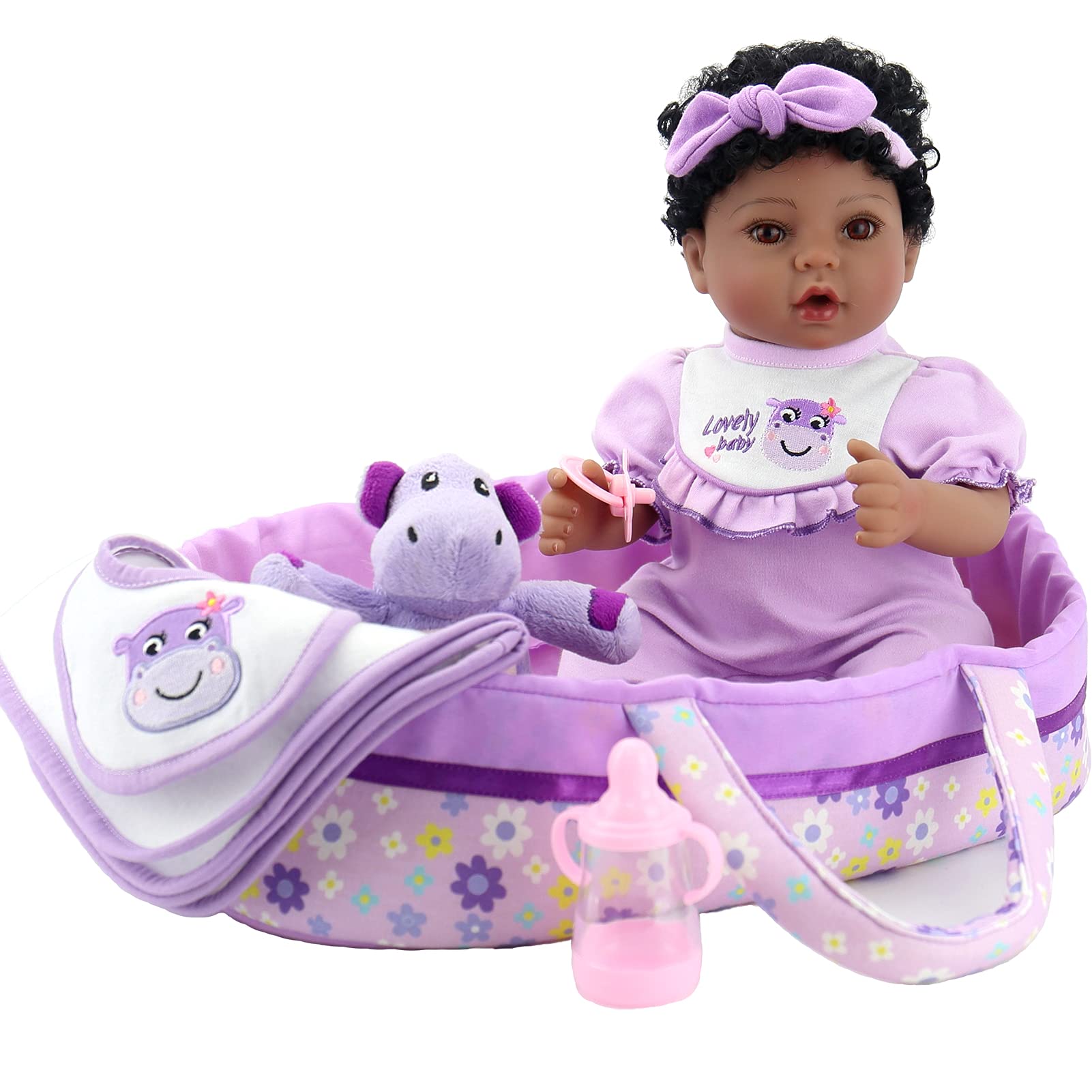 Foto 1 | Muñeca Reborn Aori Negra De 45 Cm Con Accesorios, 3 Libras - Venta Internacional.