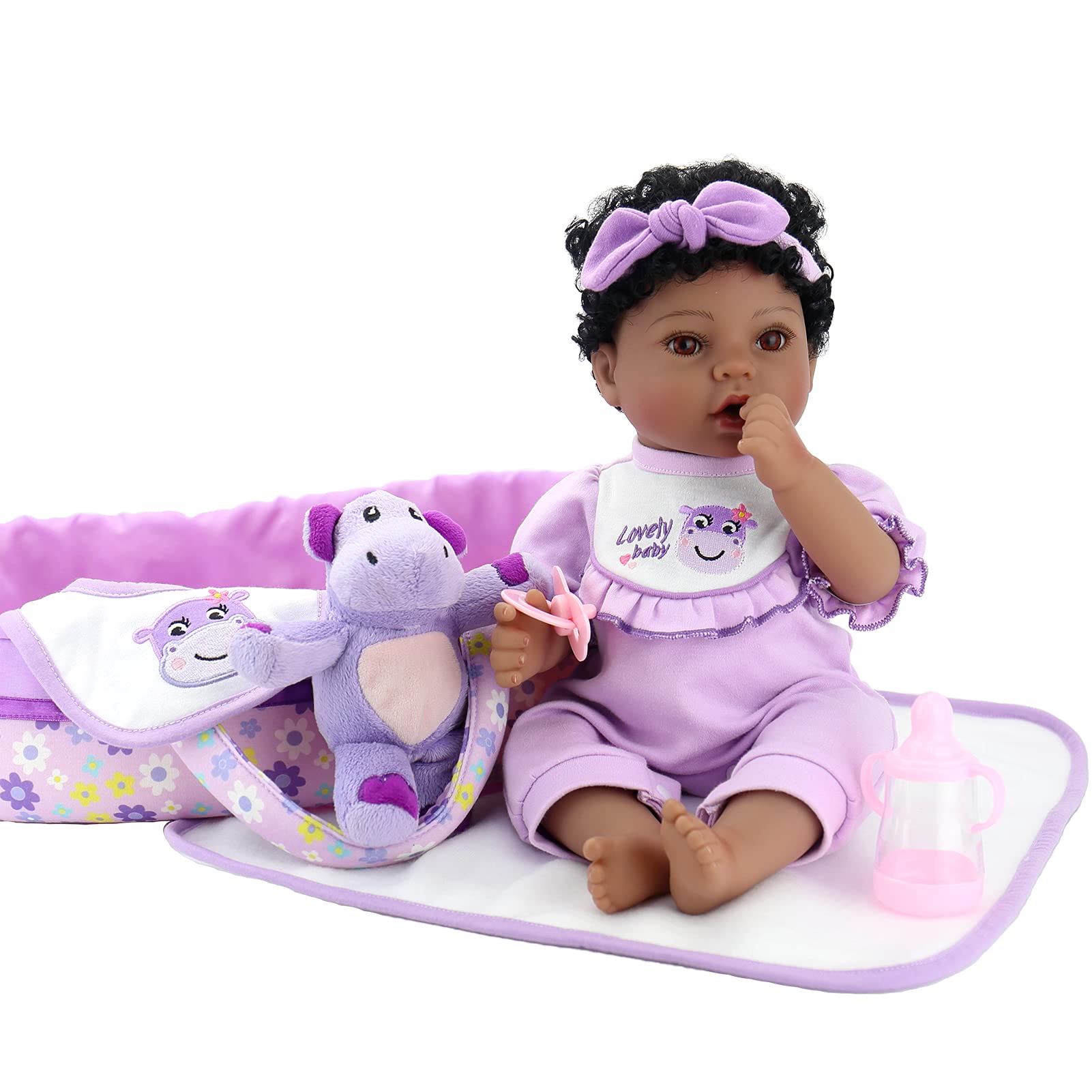 Foto 3 pulgar | Muñeca Reborn Aori Negra De 45 Cm Con Accesorios, 3 Libras - Venta Internacional.