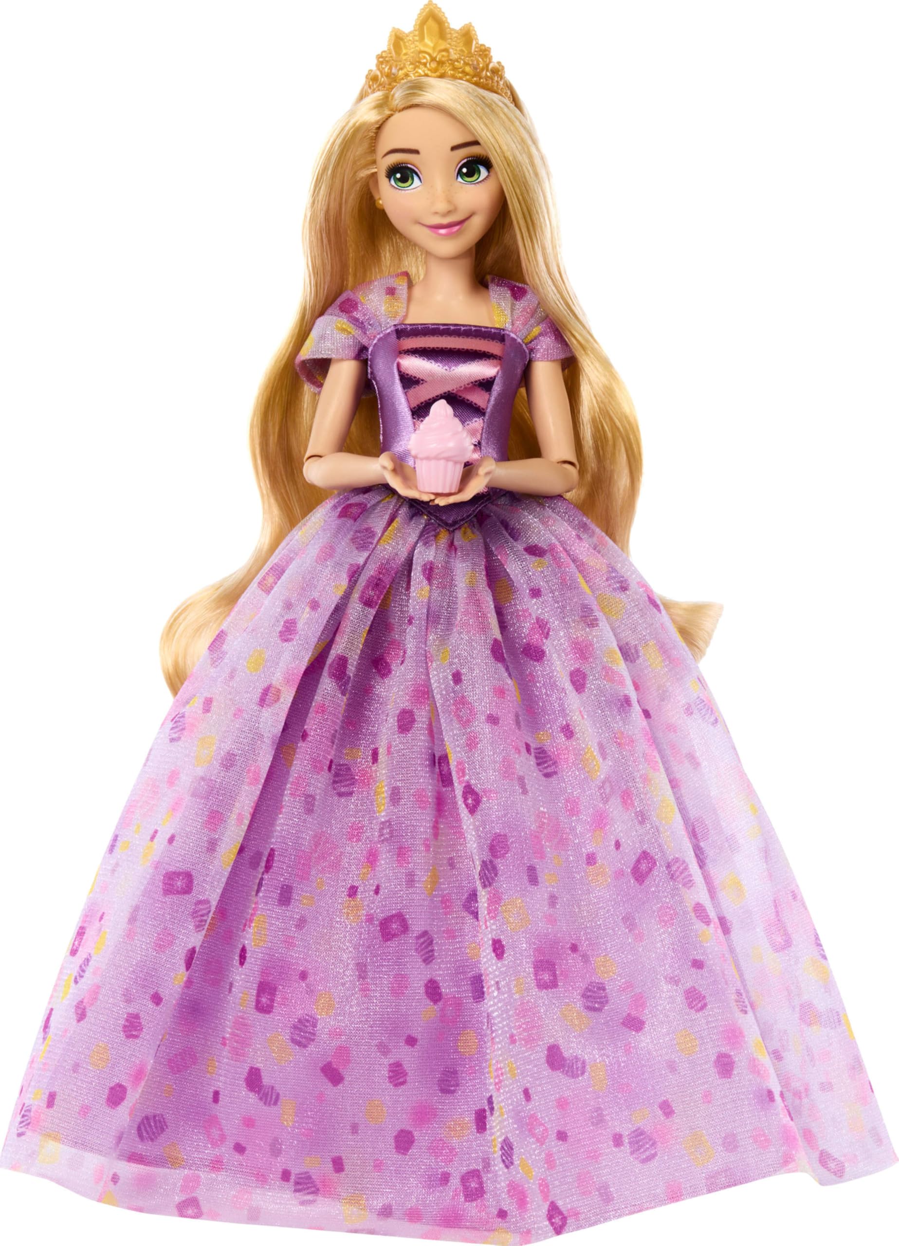 Foto 5 | Muñeca De Moda Mattel, Princesa Disney, Cumpleaños, Rapunzel, 28 Cm - Venta Internacional.