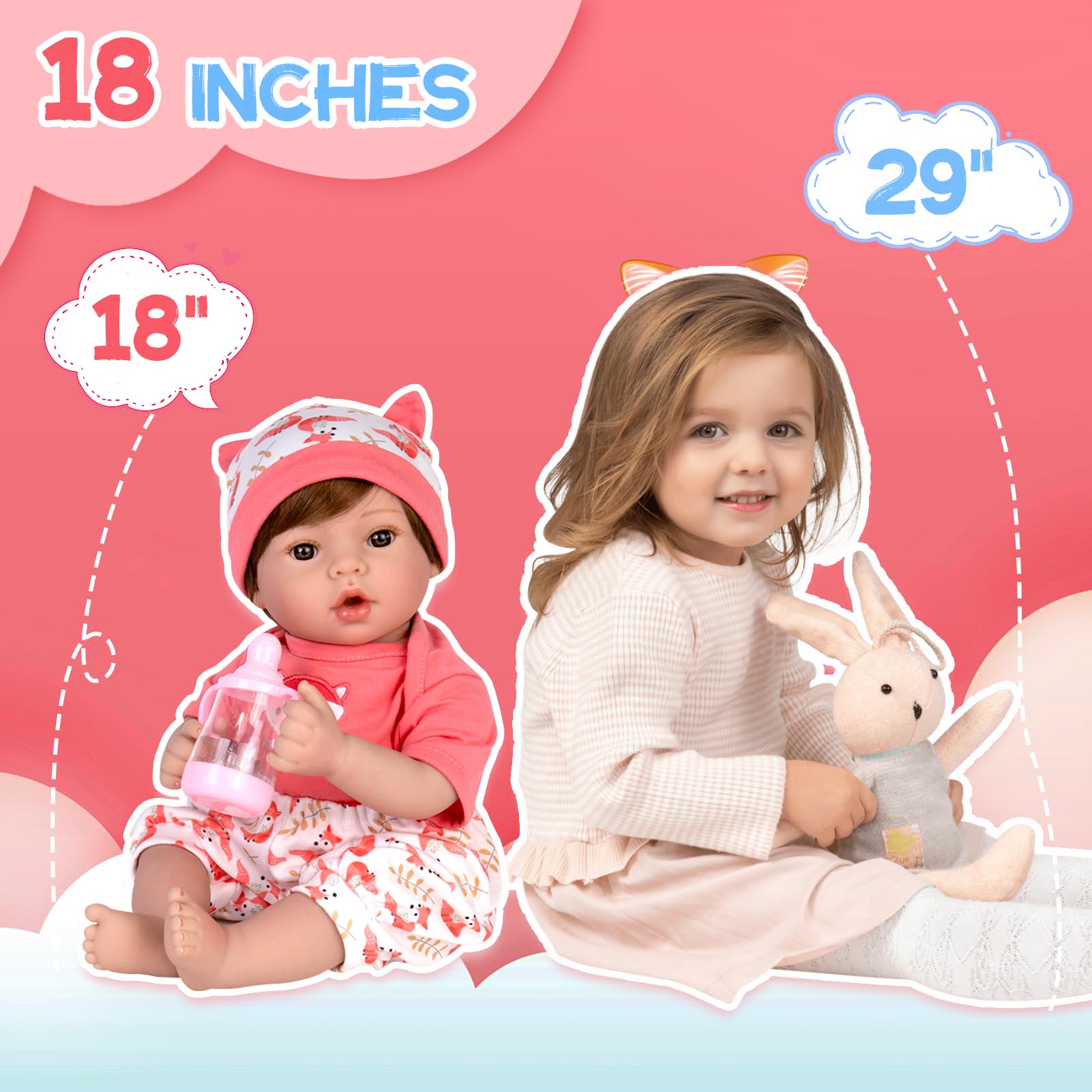 Foto 5 pulgar | Muñeca Reborn Aori Realista Para Niña Recién Nacida, 45 Cm - Venta Internacional.