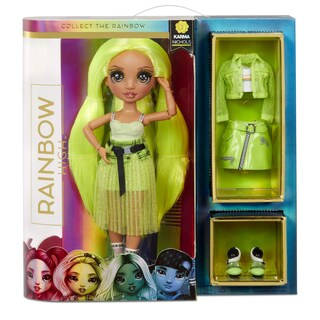 Foto 2 | Muñeca Moderna Rainbow High Karma Nichols, Verde Neón, Con Atuendos - Venta Internacional.
