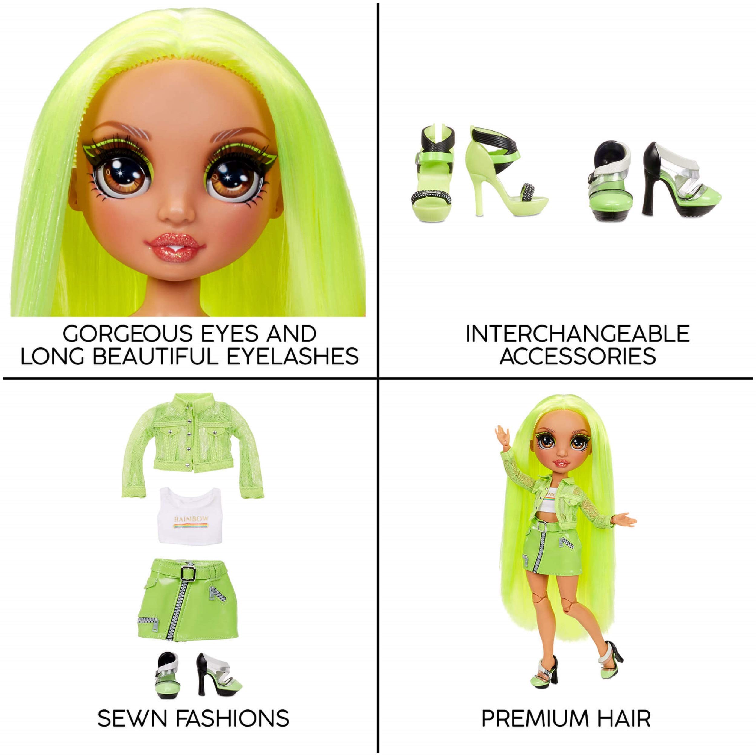 Foto 6 pulgar | Muñeca Moderna Rainbow High Karma Nichols, Verde Neón, Con Atuendos - Venta Internacional.