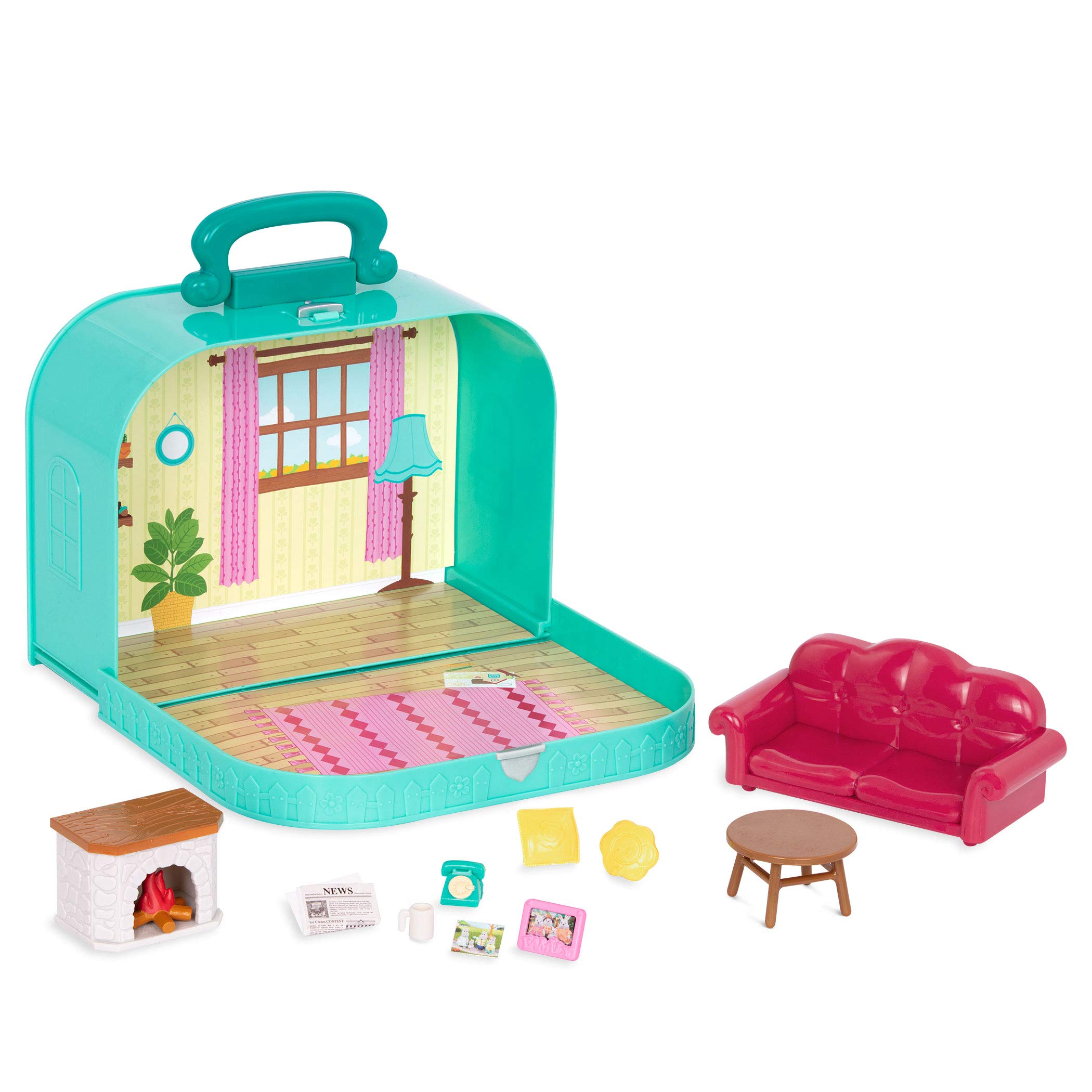 Foto 2 pulgar | Sala De Estar Playset Li'l Woodzeez Con Maleta De Viaje Para Más De 3 Años - Venta Internacional.