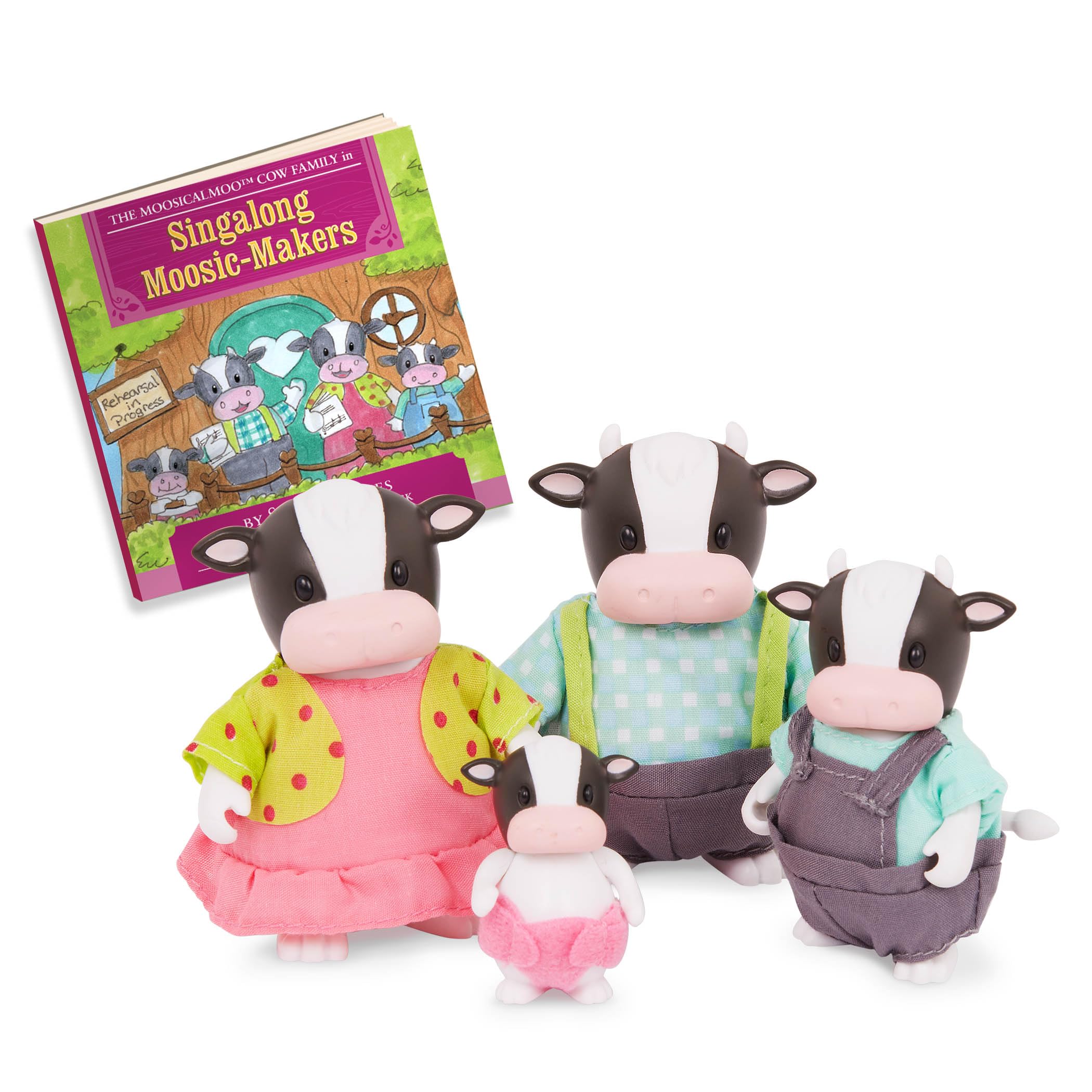 Foto 2 pulgar | Toy Li'l Woodzeez La Familia De Vacas Moosicalmoo Con Libro De Cuentos - Venta Internacional.