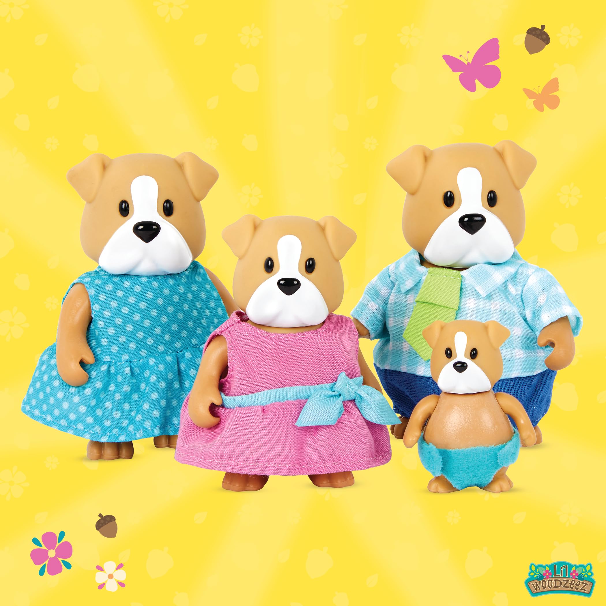 Foto 4 pulgar | Toy Li'l Woodzeez La Familia De Los Bulldogs De Woofington Con Libro De Cuentos - Venta Internacional.