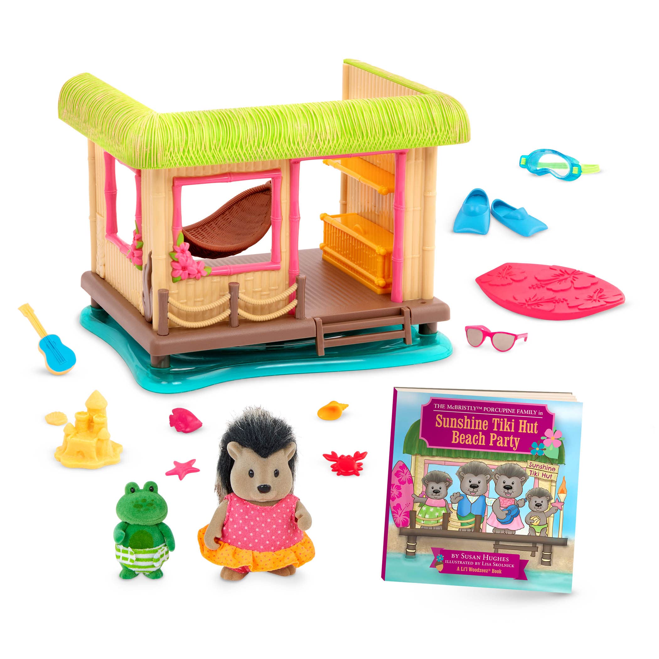 Foto 2 pulgar | Set De Juego Dollhouse Li'l Woodzeez Sunshine Tiki Hut Beach 3+ - Venta Internacional.