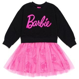 Foto 1 | Vestido Barbie Para Niñas Pequeñas, Felpa Francesa, Negro, 5t, Manga Larga - Venta Internacional.