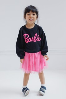 Foto 2 | Vestido Barbie Para Niñas Pequeñas, Felpa Francesa, Negro, 5t, Manga Larga - Venta Internacional.