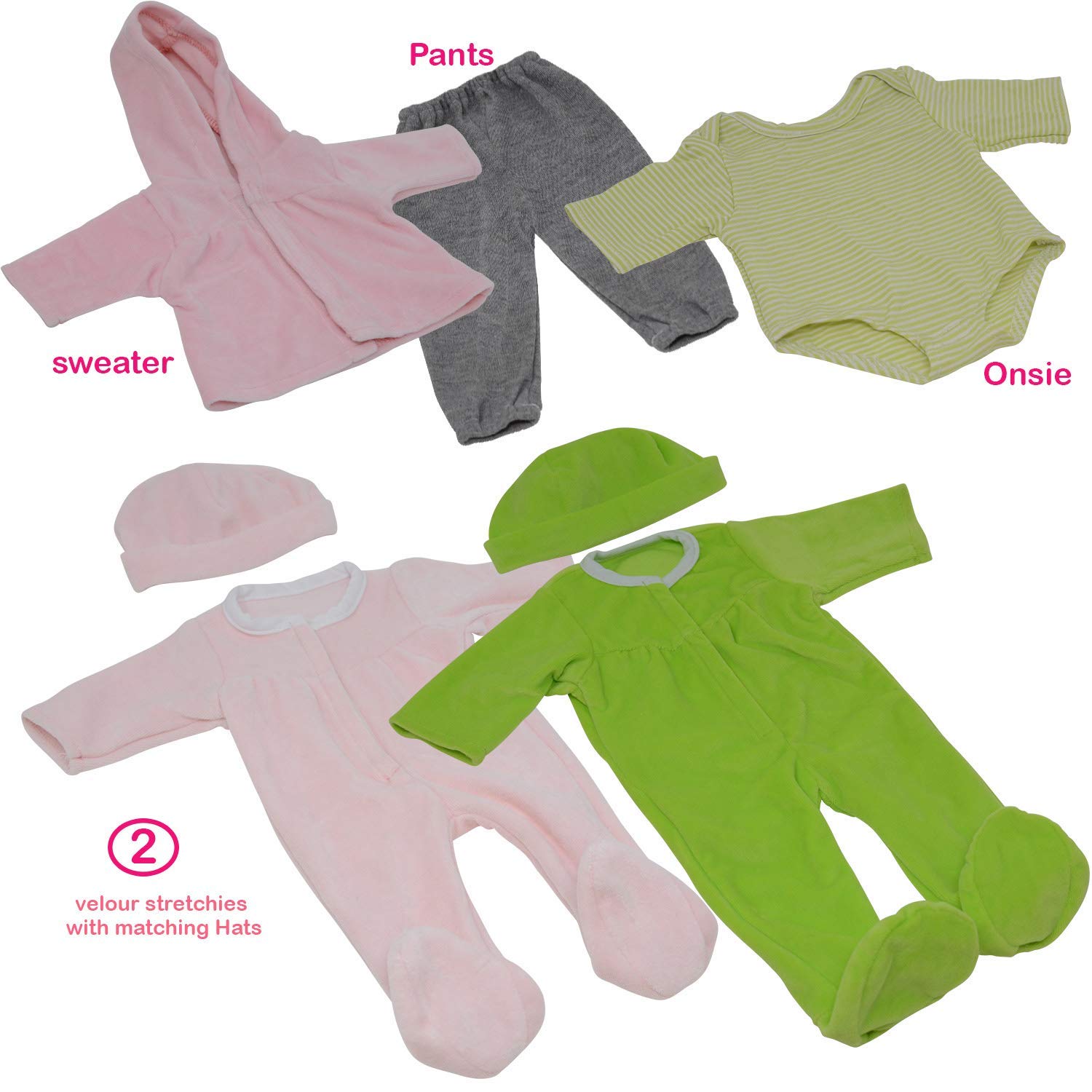Foto 7 | Set De Ropa Para Muñecas Recién Nacidas Con Accesorios - Venta Internacional.